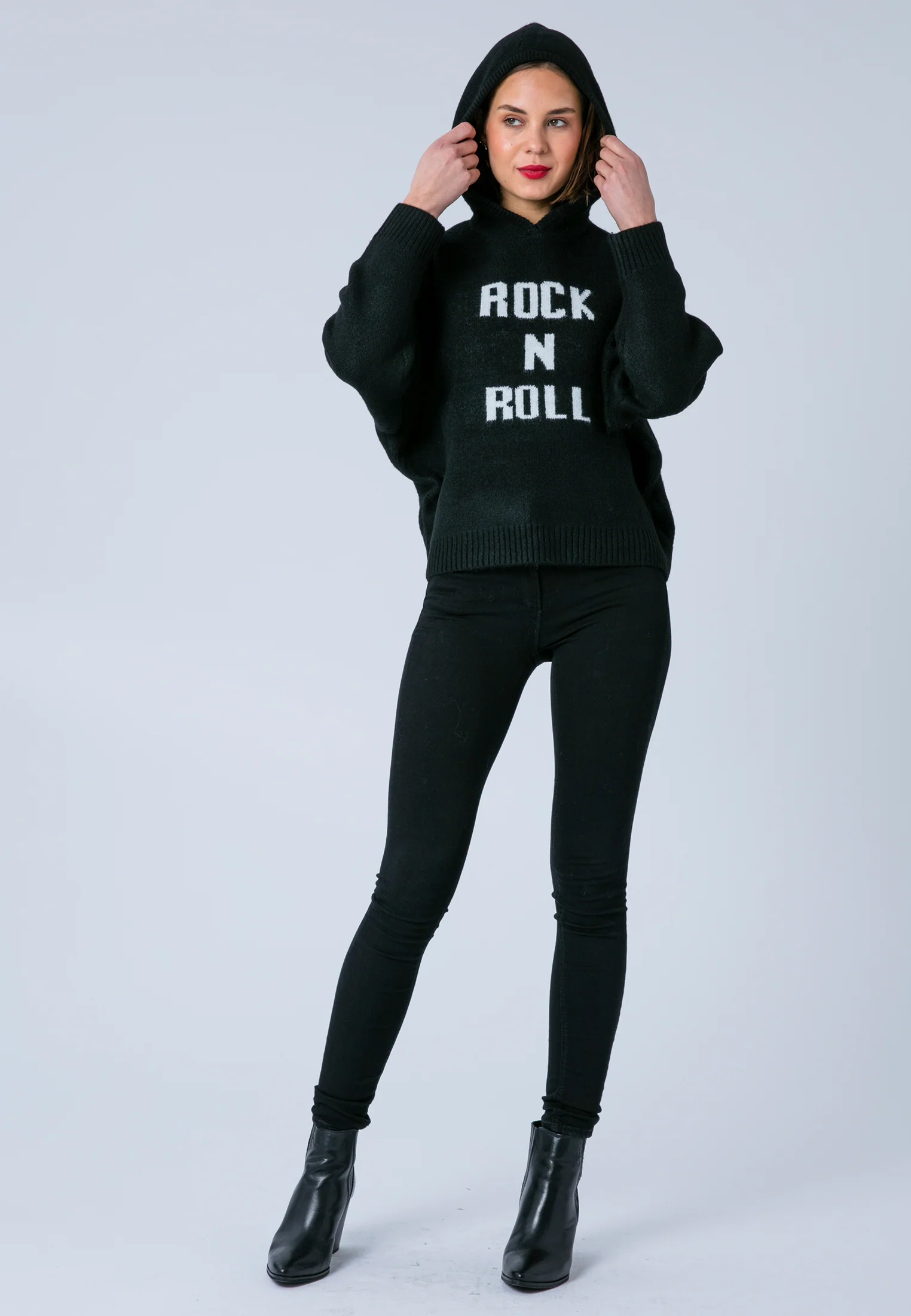 COURTNEY HOODIE JUMPER BLACK - Image 2