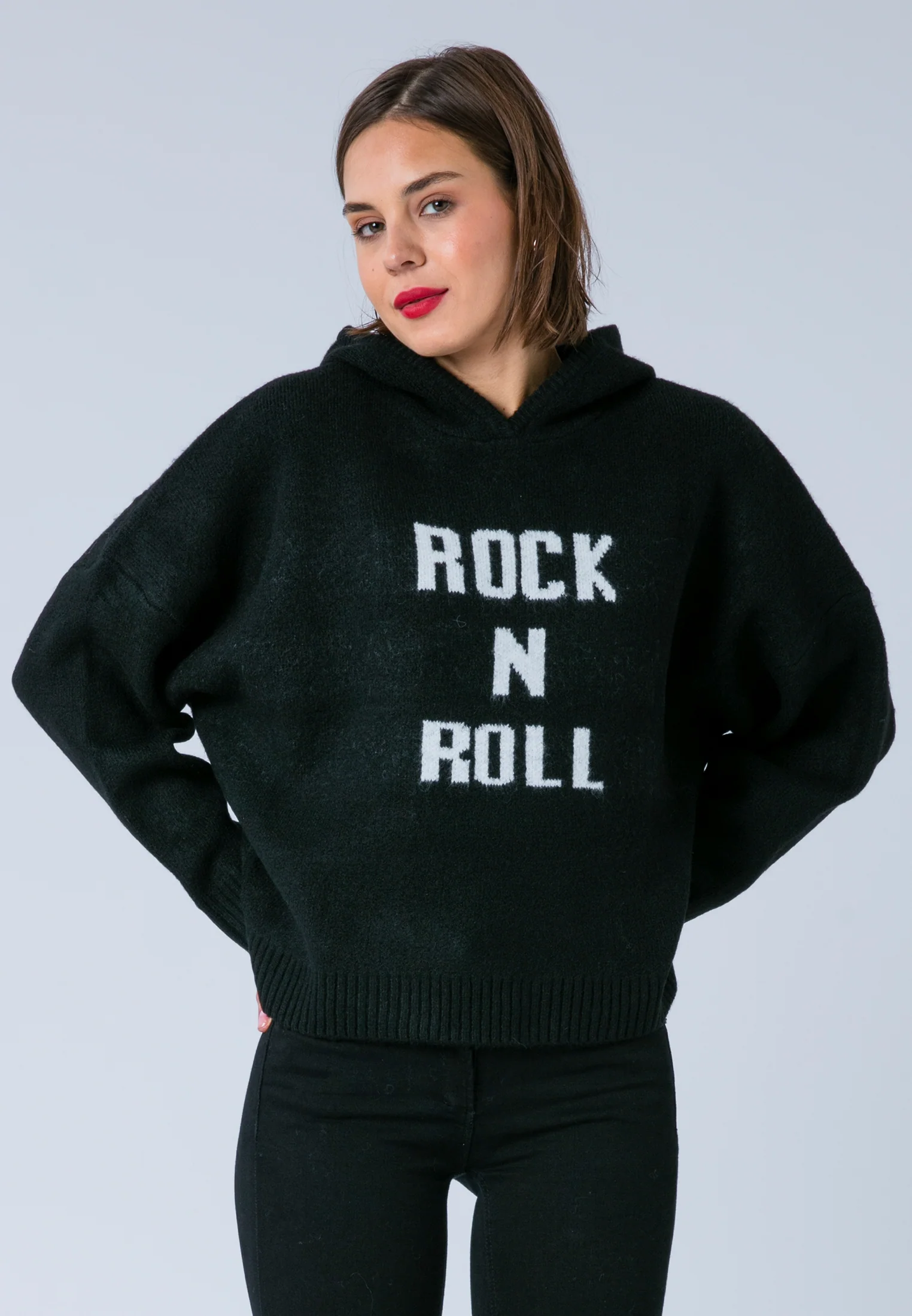 COURTNEY HOODIE JUMPER BLACK - Image 3