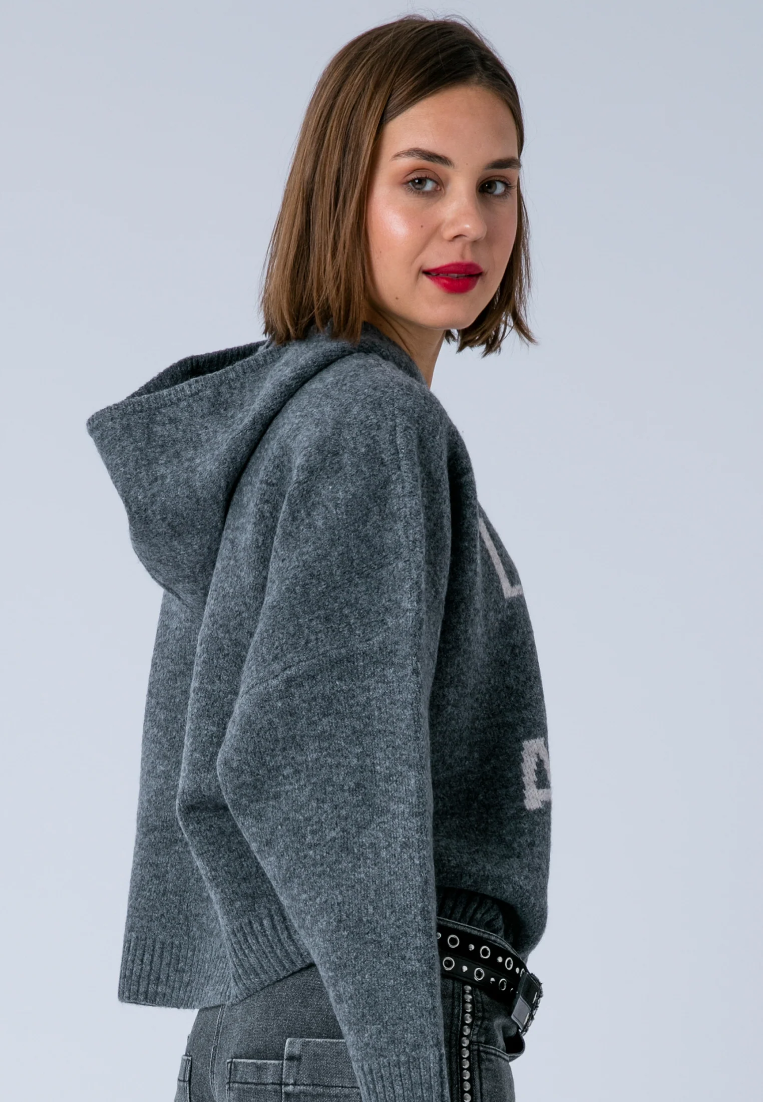 COURTNEY HOODIE JUMPER CHARCOAL - Image 6
