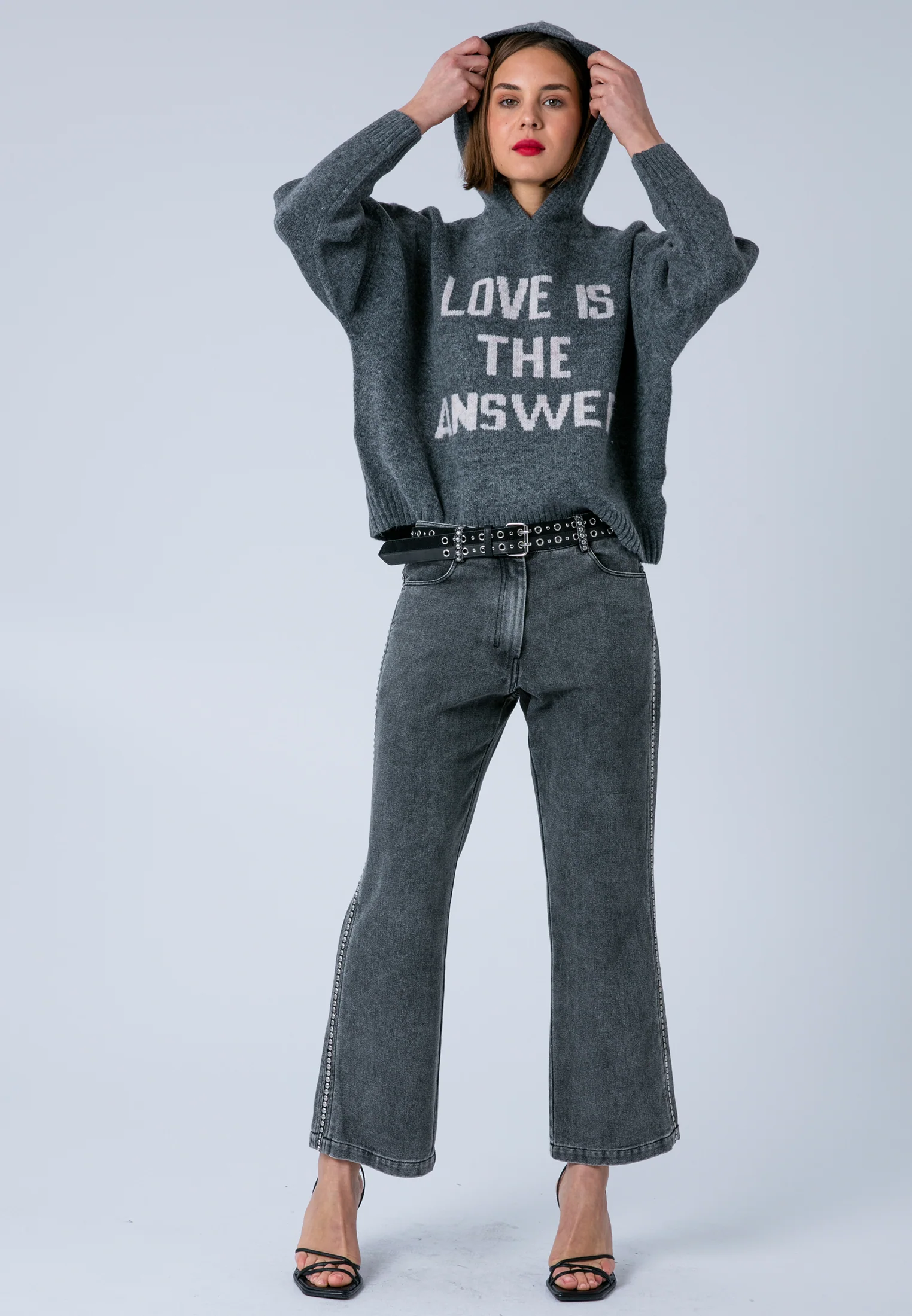 COURTNEY HOODIE JUMPER CHARCOAL - Image 8