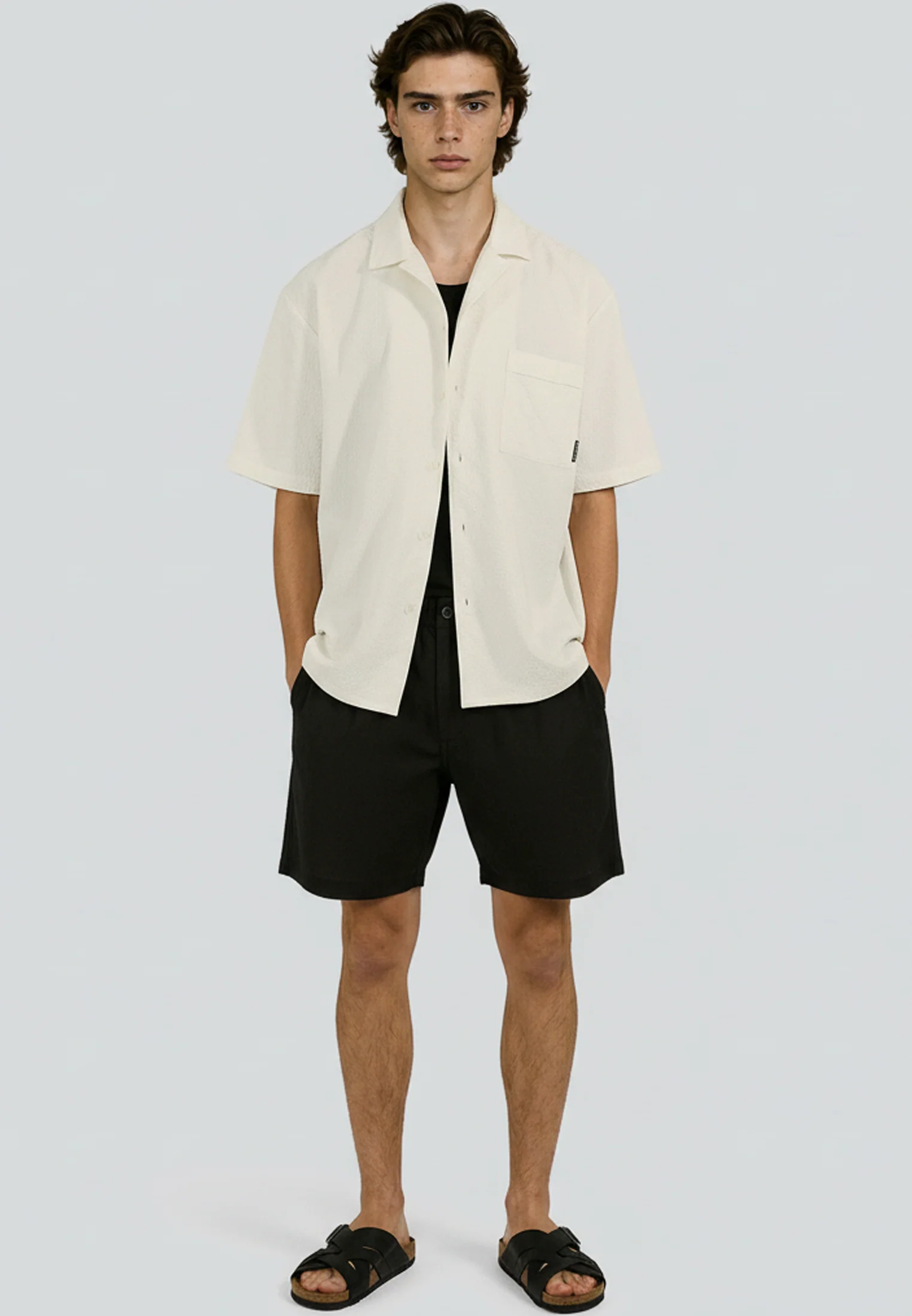 CRINKLE CHINO SHORTS BLACK - Image 2