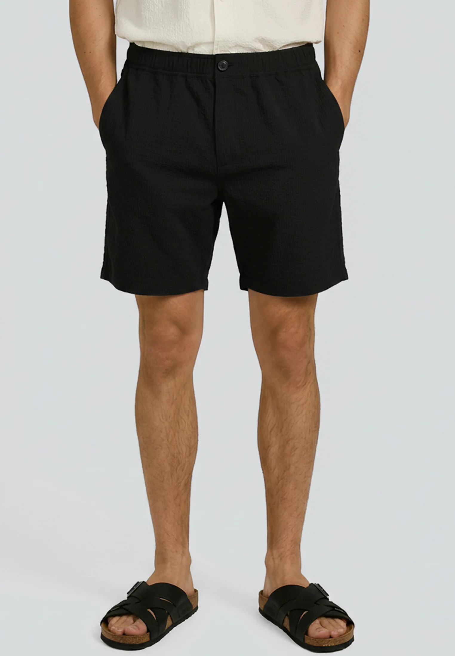 CRINKLE CHINO SHORTS BLACK - Image 3