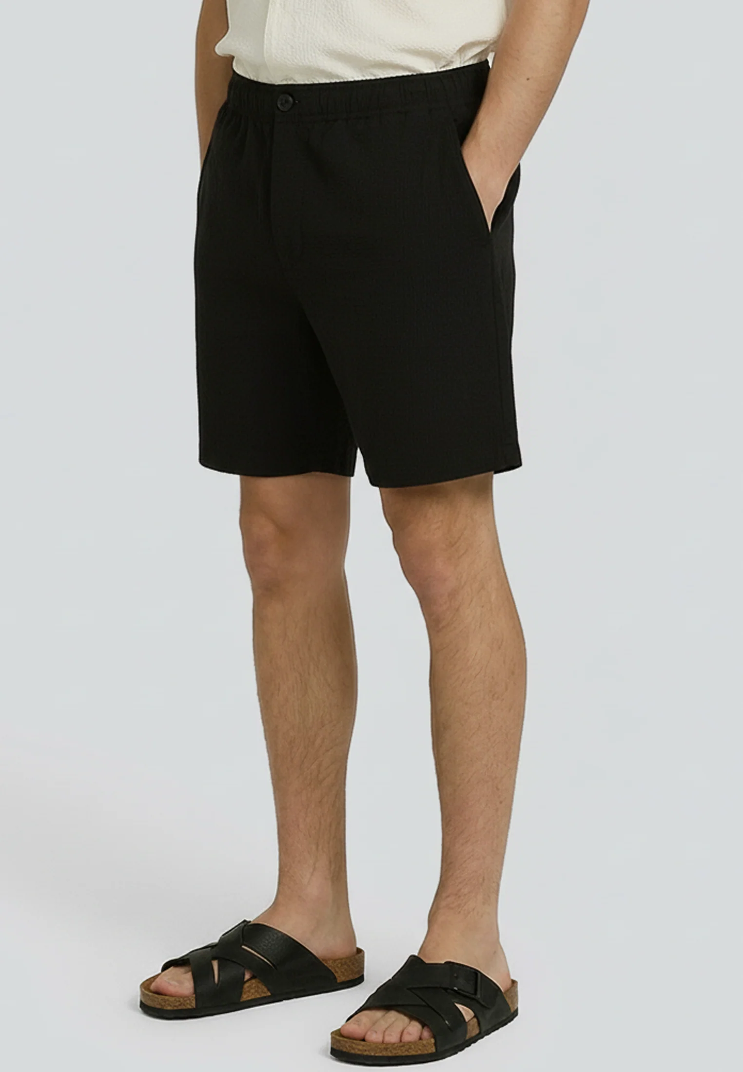 CRINKLE CHINO SHORTS BLACK - Image 5