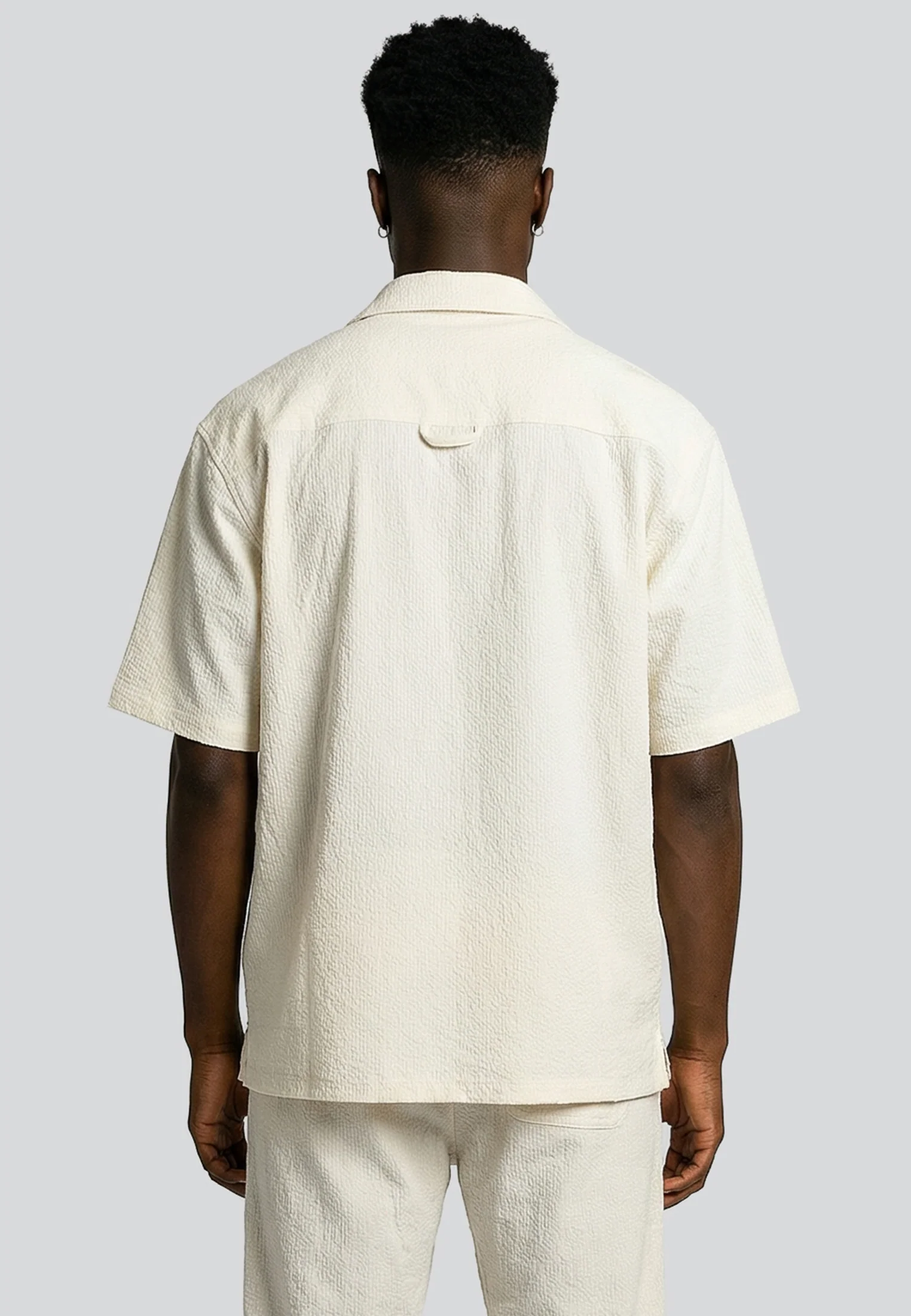 CRINKLE SHORT SLEEVE SHIRT STONE - Image 4