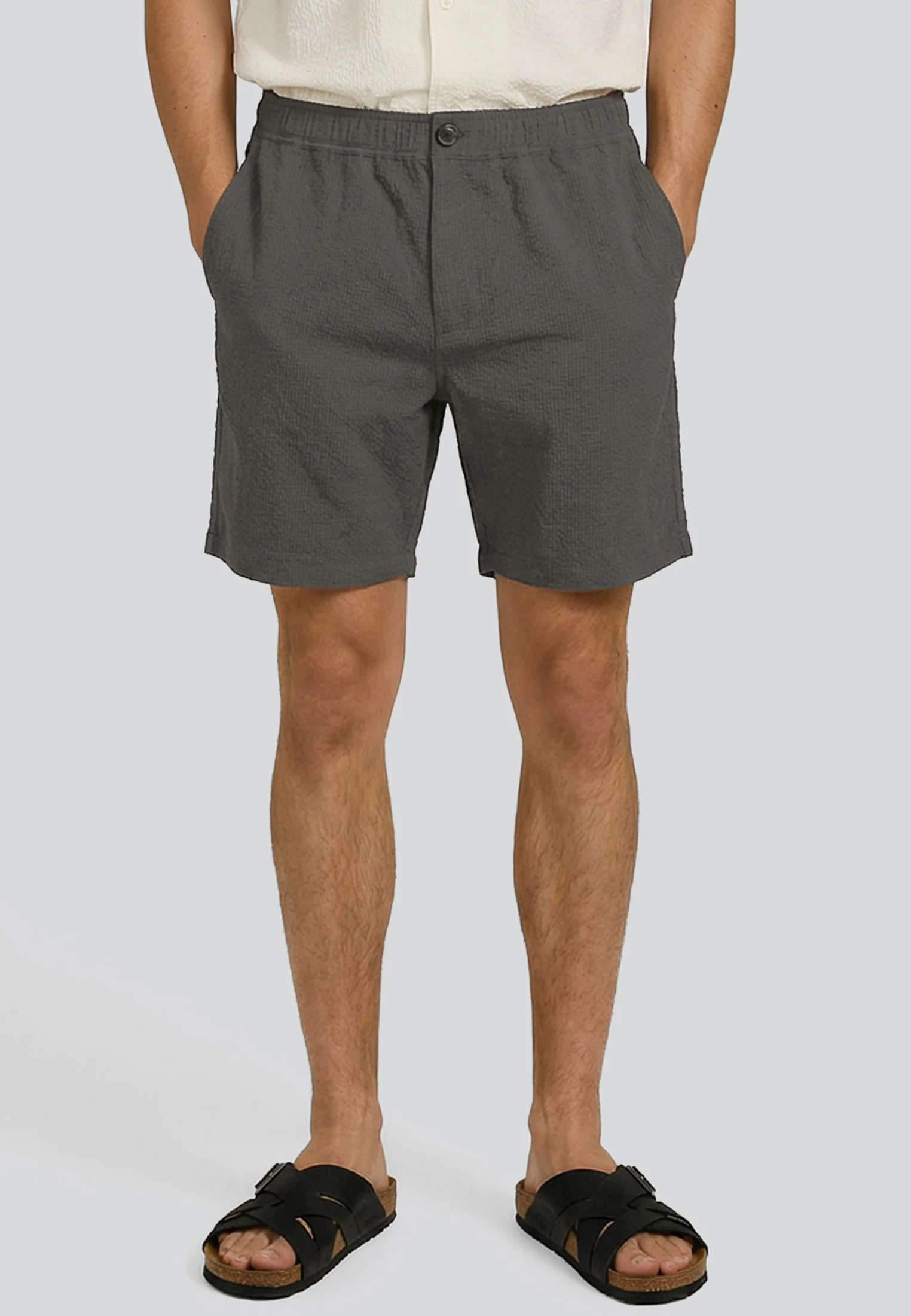 CRINKLE CHINO SHORTS SLATE - Image 2