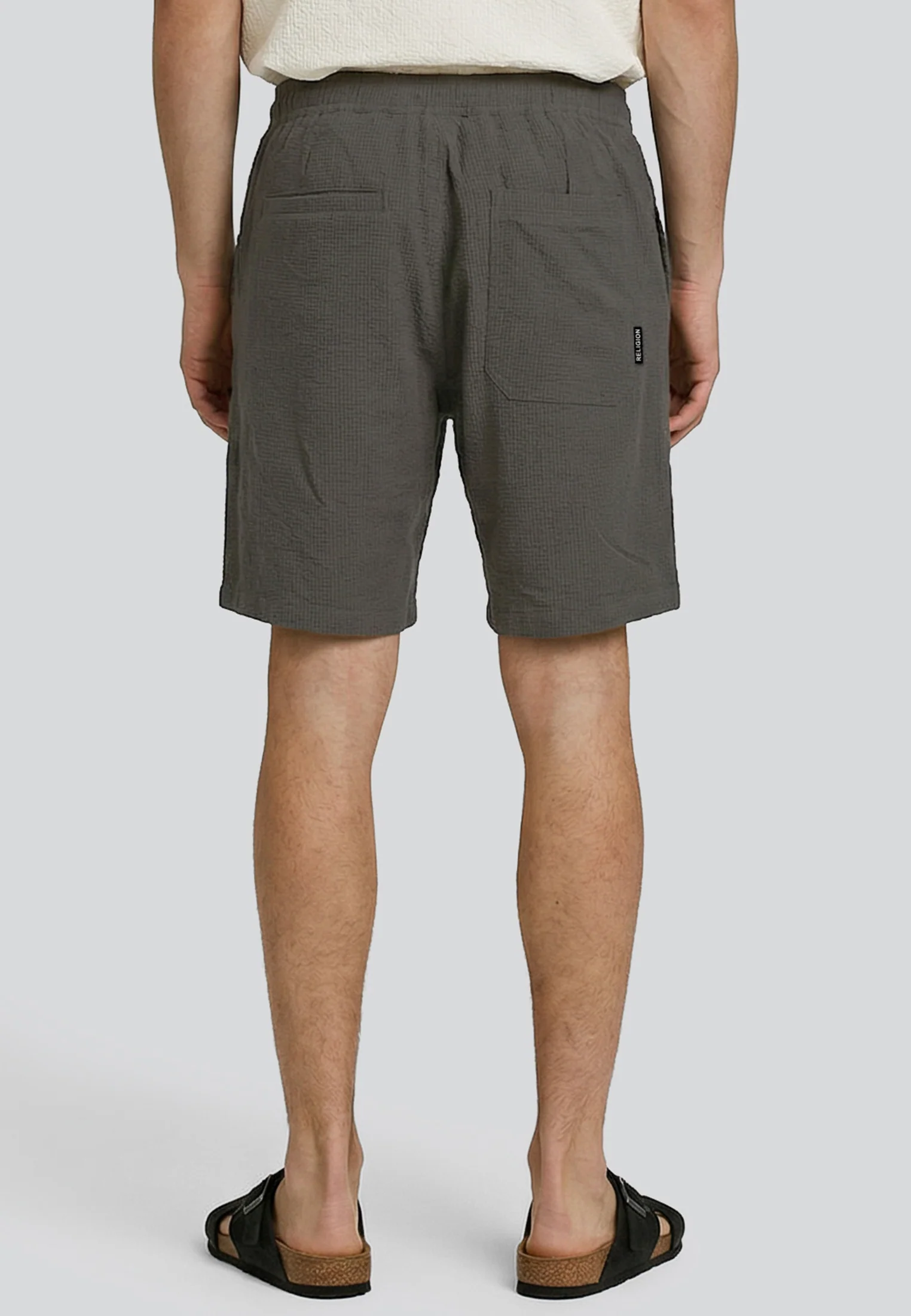 CRINKLE CHINO SHORTS SLATE - Image 4