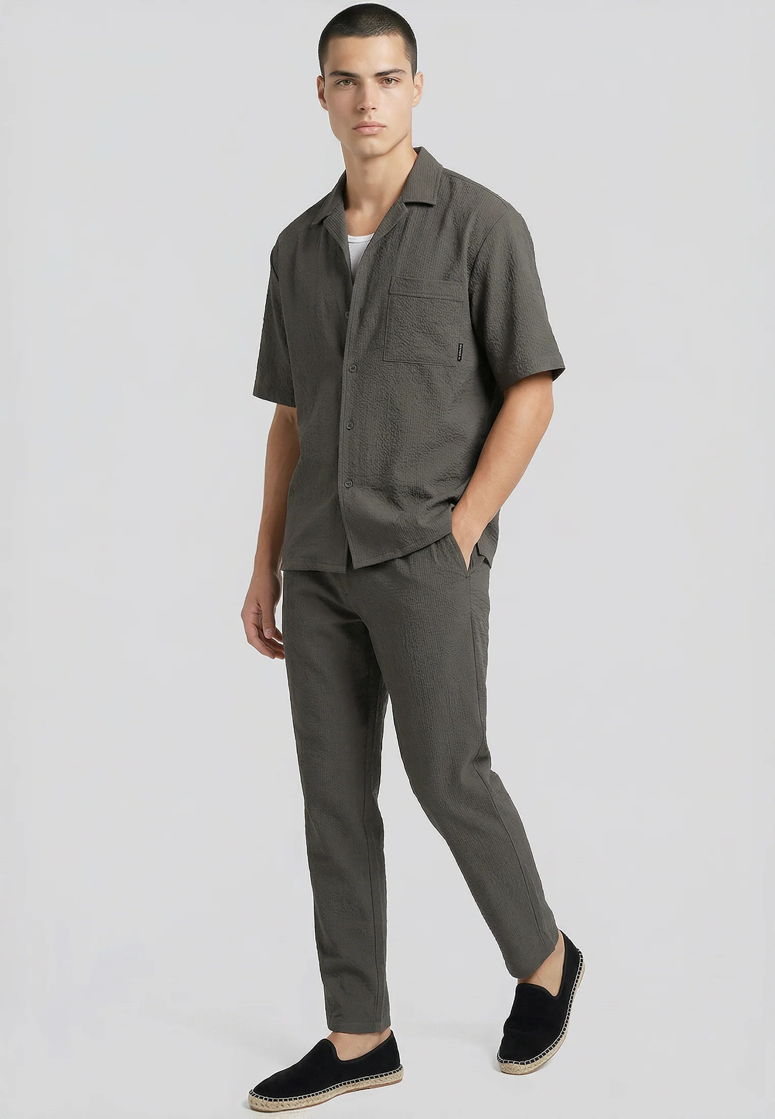 CRINKLE CHINO SLATE - Image 3