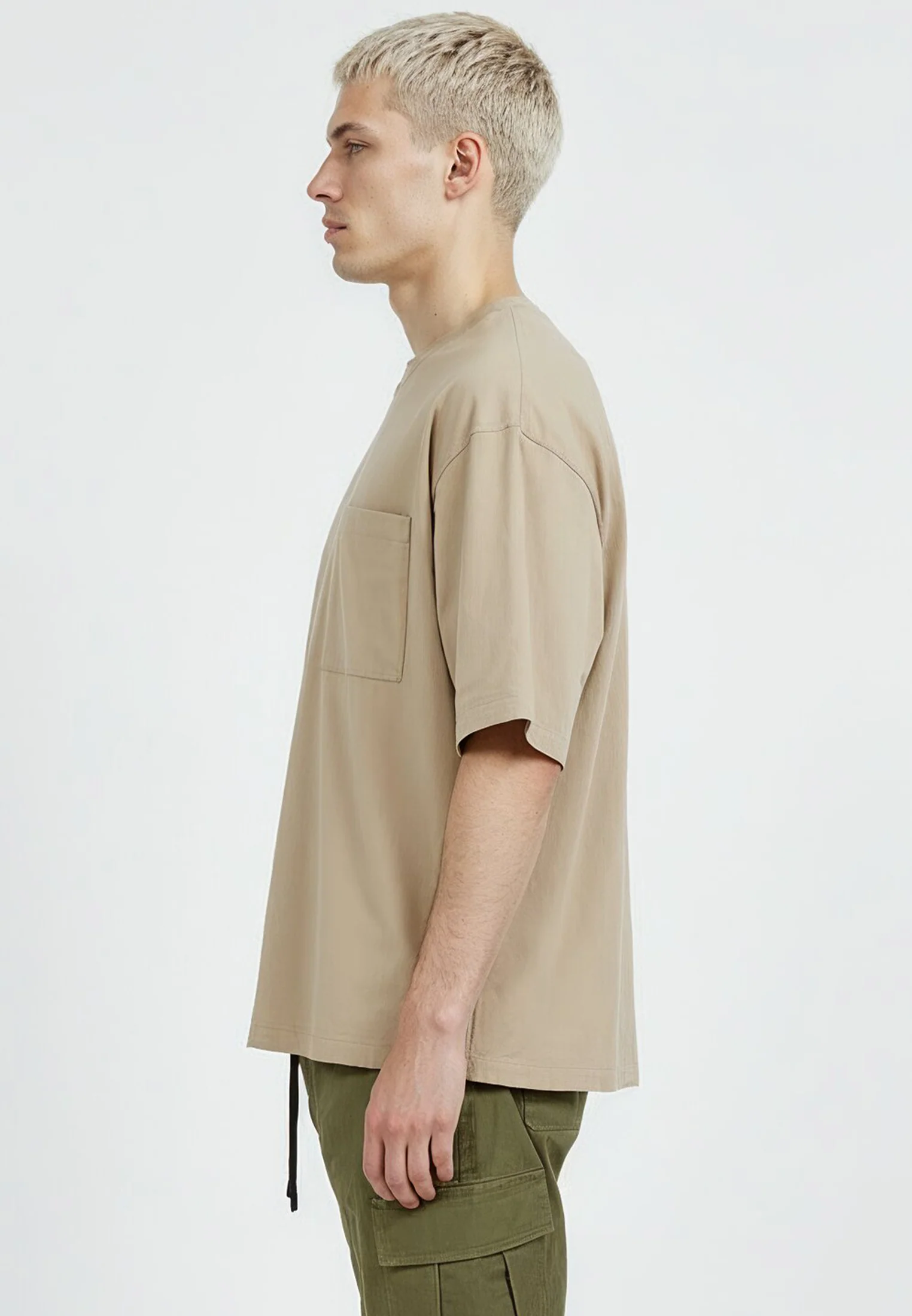 CROP BOX T-SHIRT KHAKI - Image 4