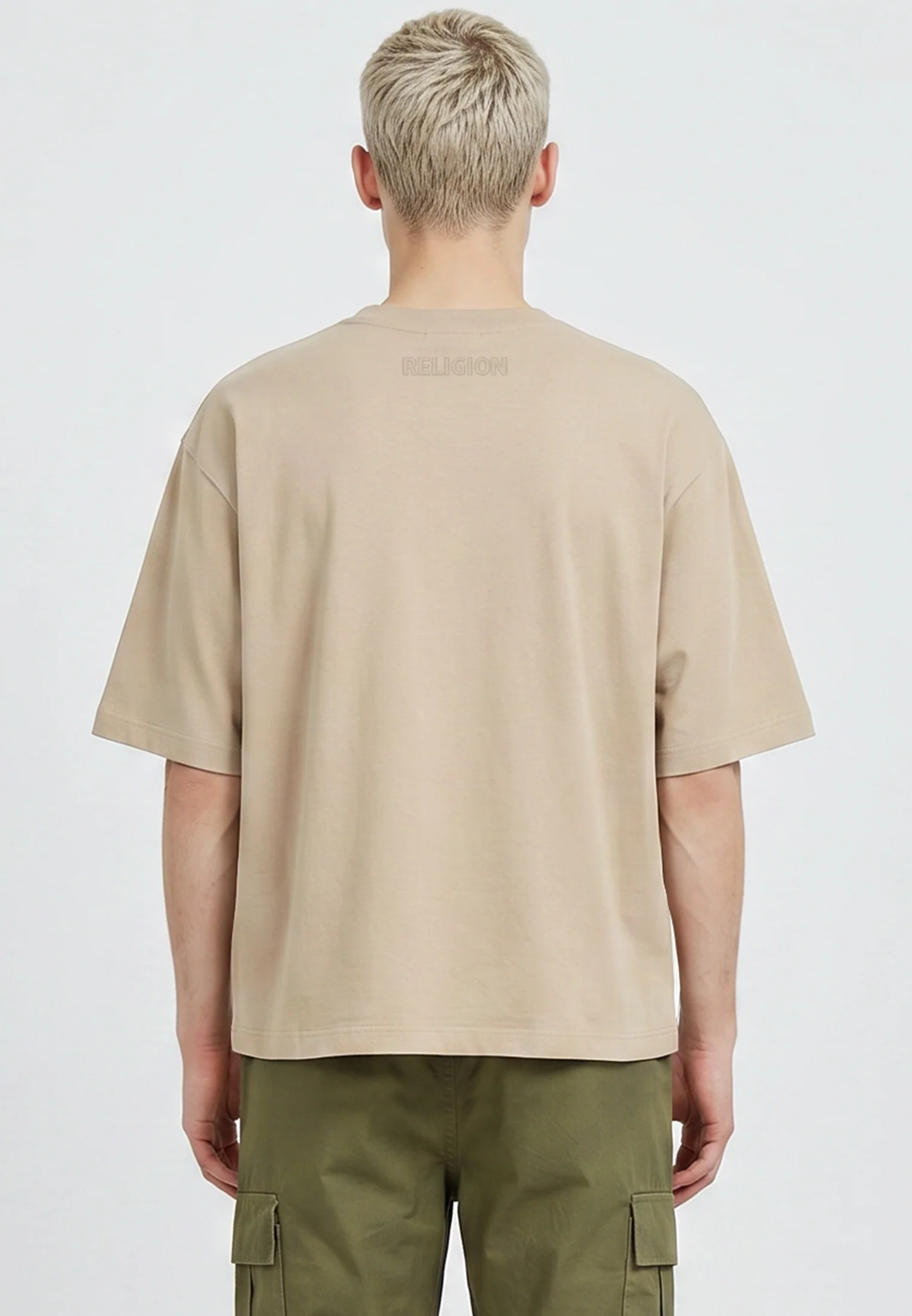 CROP BOX T-SHIRT KHAKI - Image 5