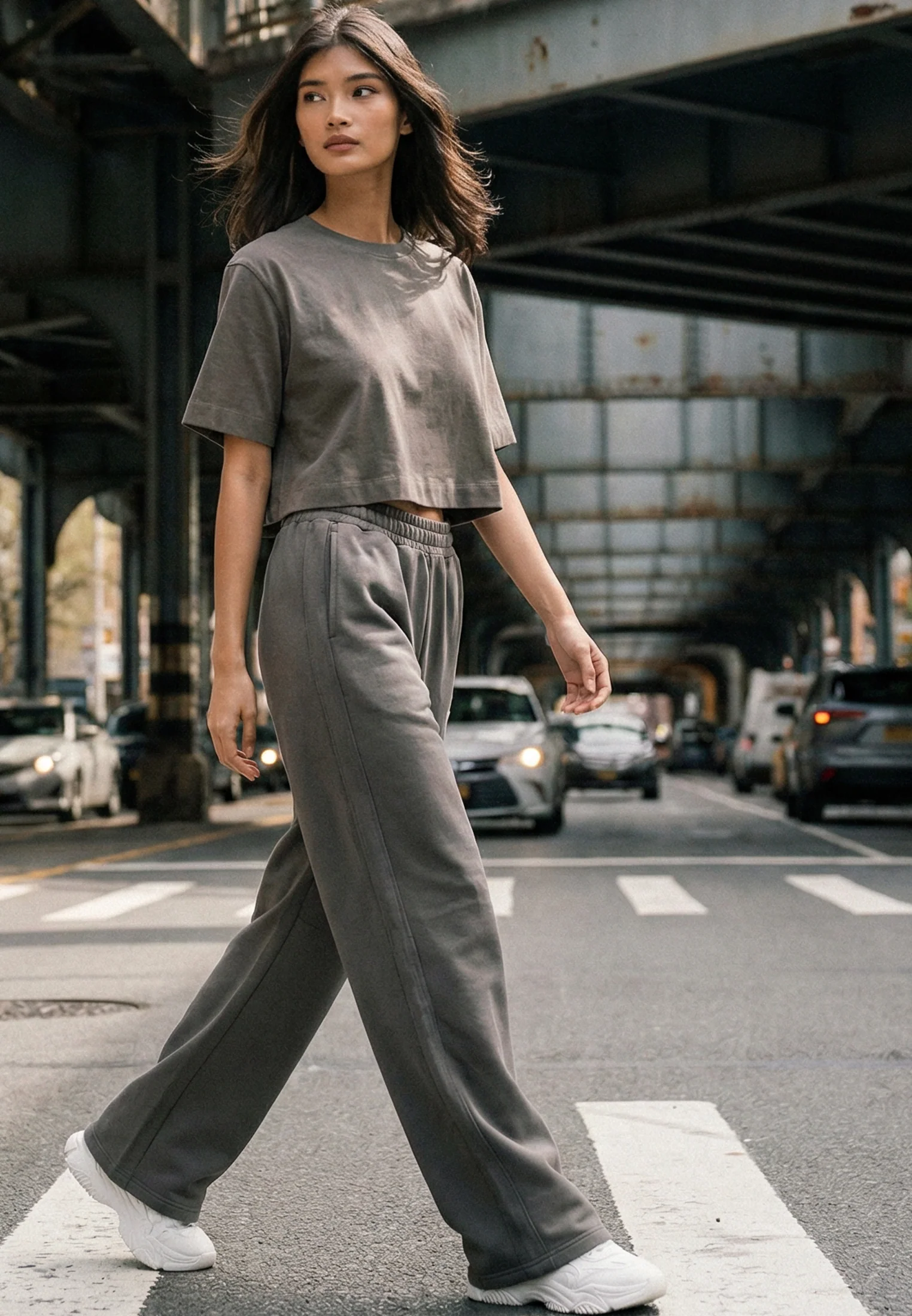 BASIC CROP T-SHIRT BRINDLE