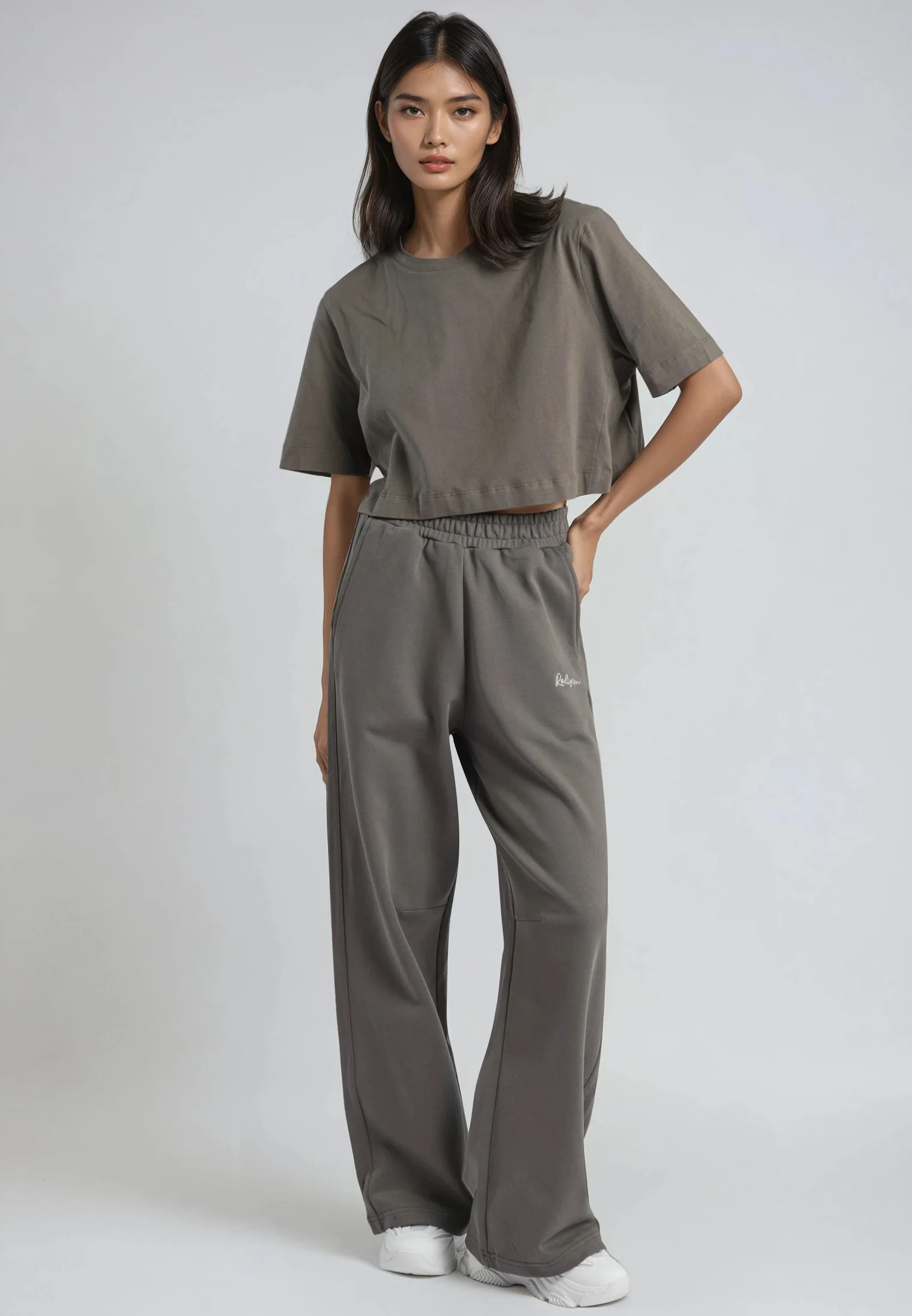 BASIC CROP T-SHIRT BRINDLE - Image 3