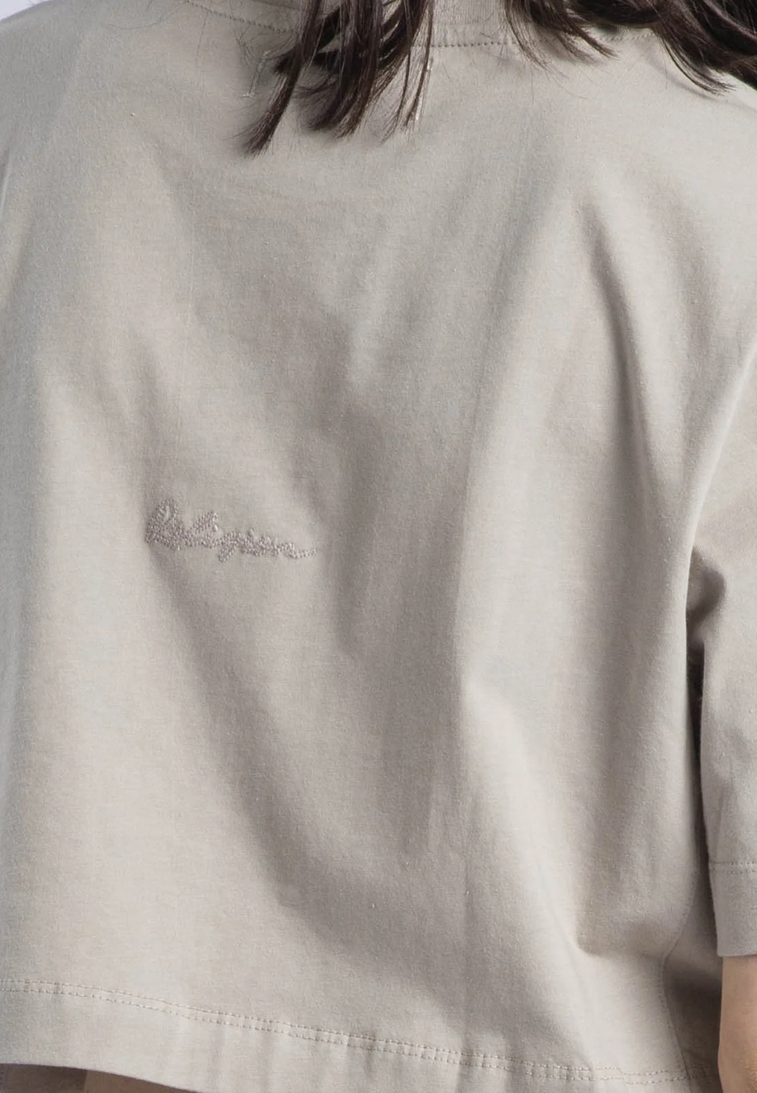 BASIC CROP T-SHIRT STONE - Image 4
