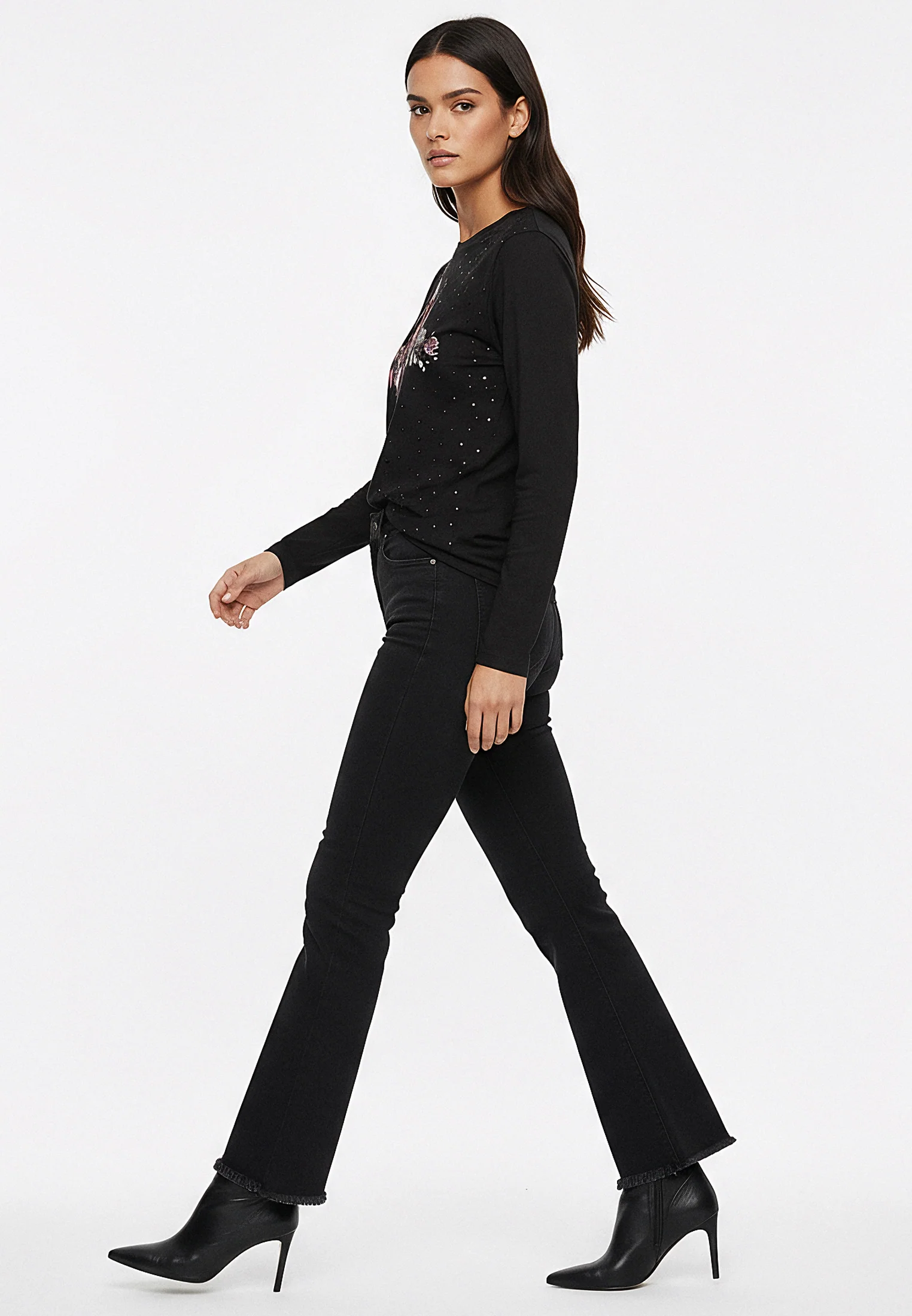 CROSS BOTANICAL LONG SLEEVE TOP BLACK - Image 4