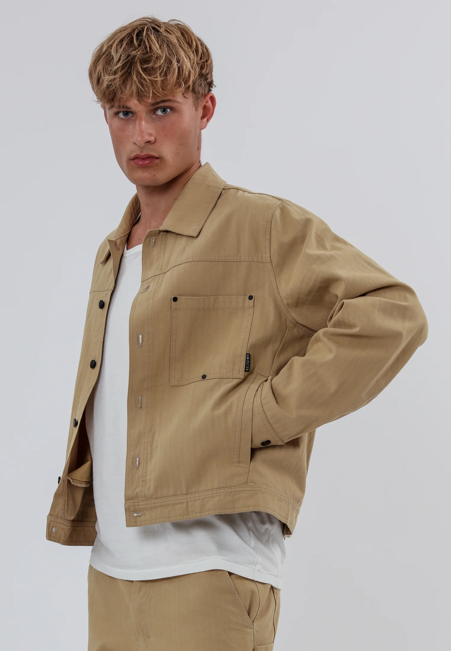 DENIM JACKET SAND - Image 5