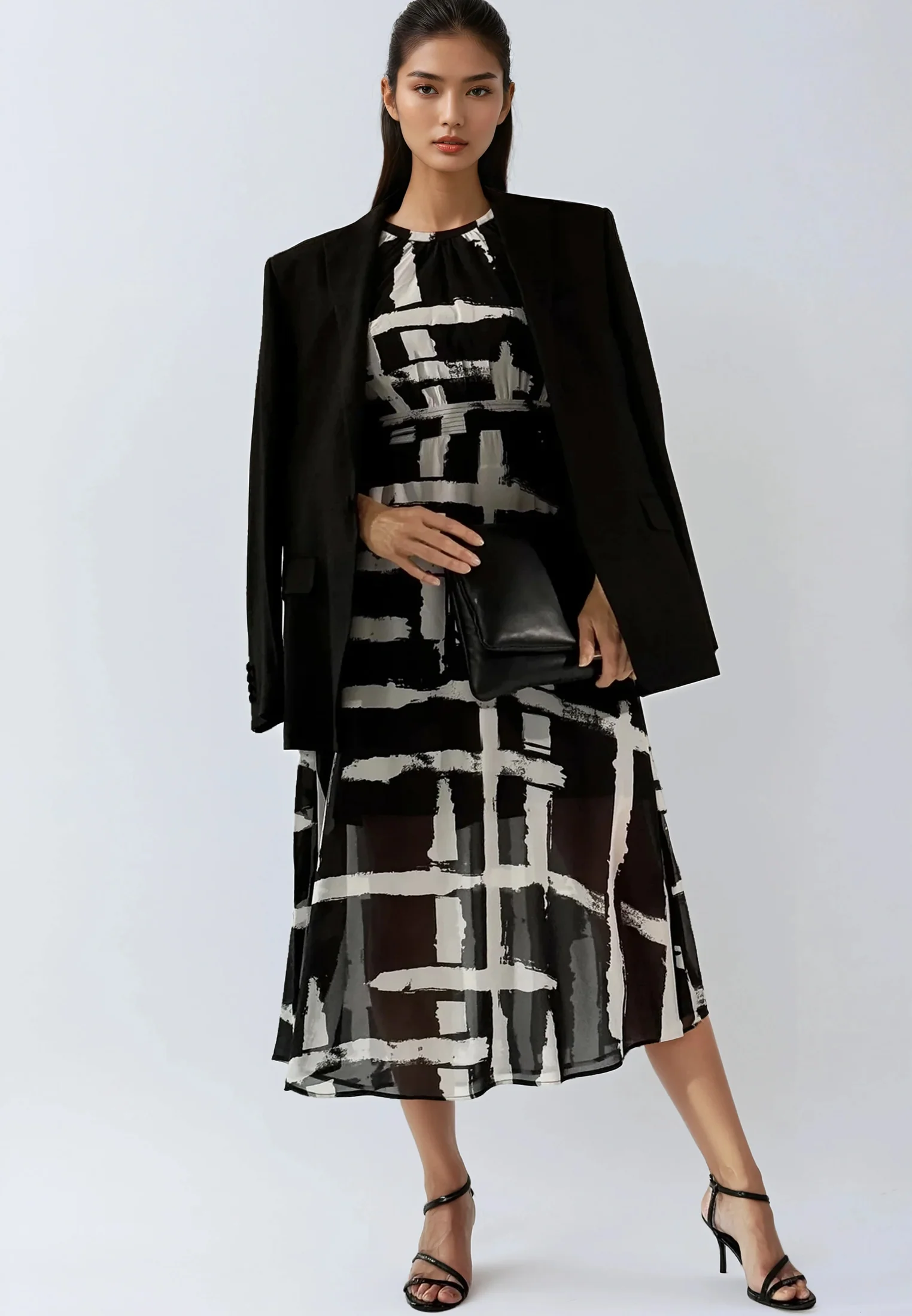 DESTINY MIDI DRESS SELVAGE BLACK - Image 2