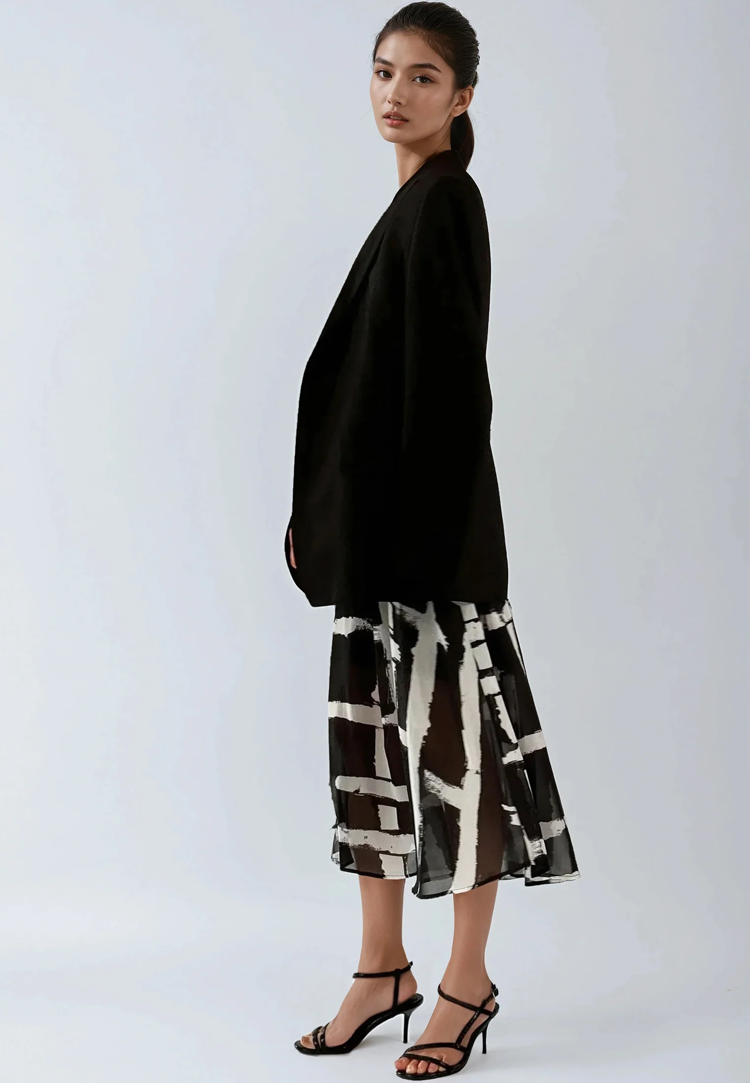DESTINY MIDI DRESS SELVAGE BLACK - Image 3