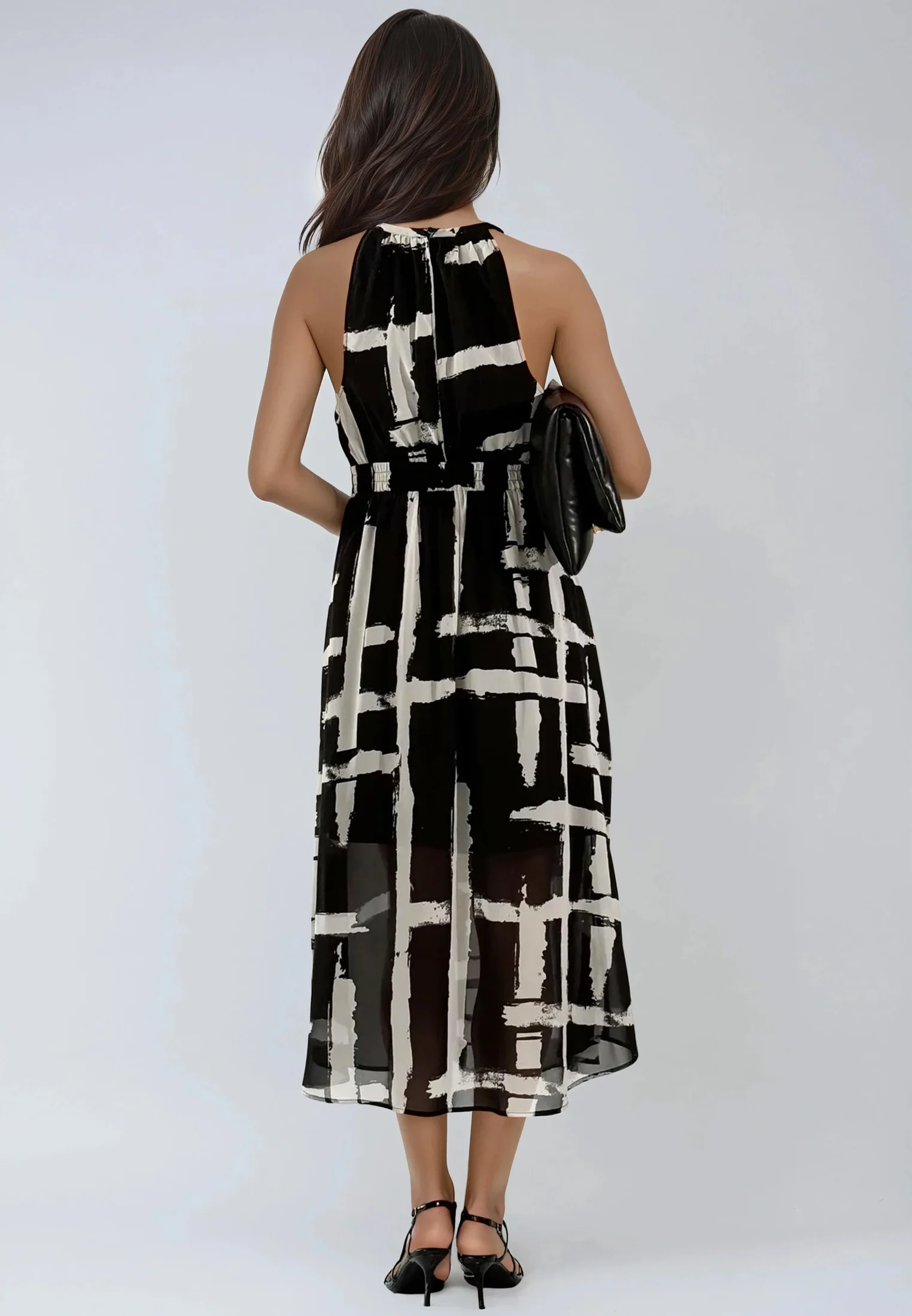DESTINY MIDI DRESS SELVAGE BLACK - Image 5