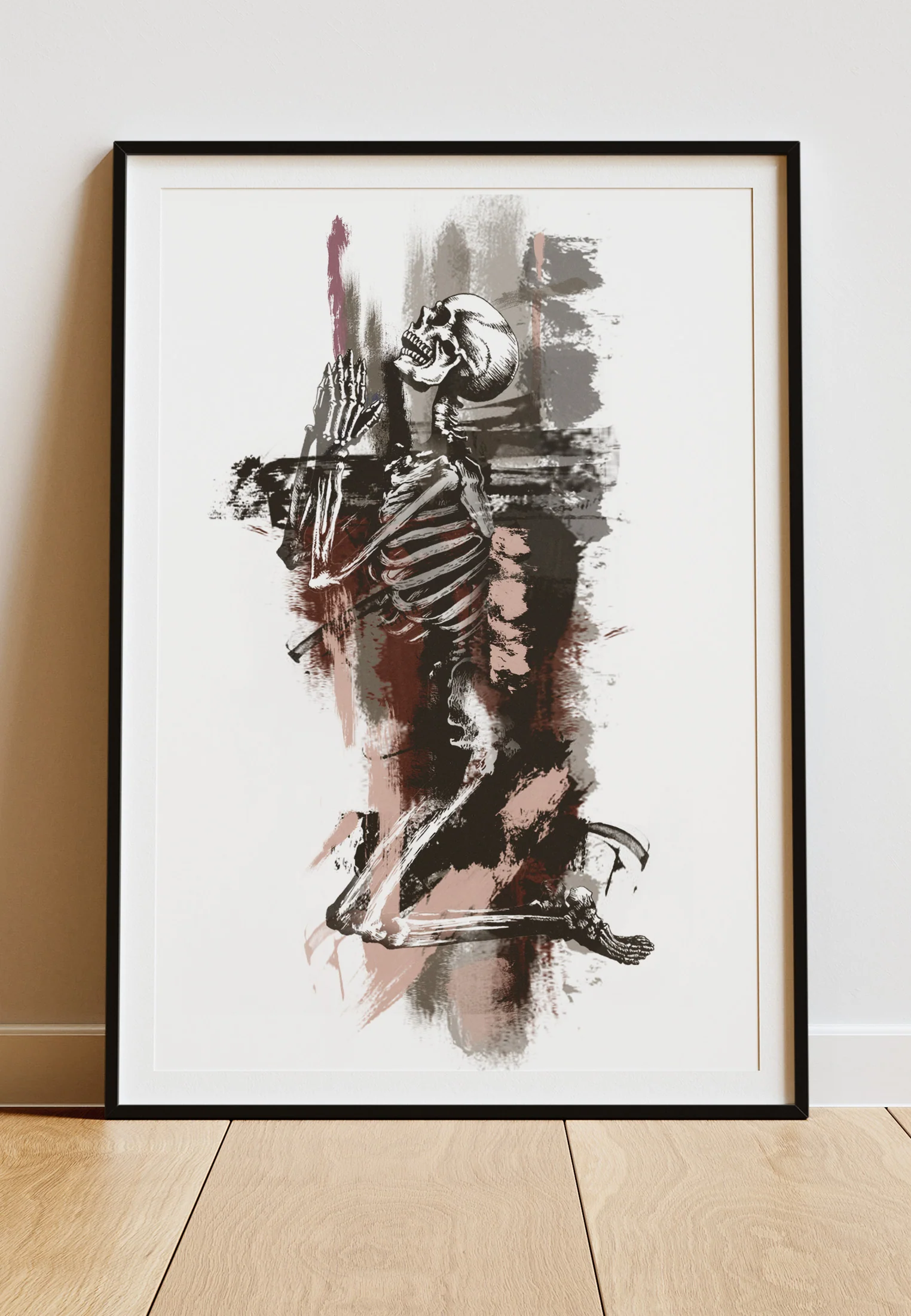DIGITAL PRINT ABSTRACT SKELETON ART POSTER