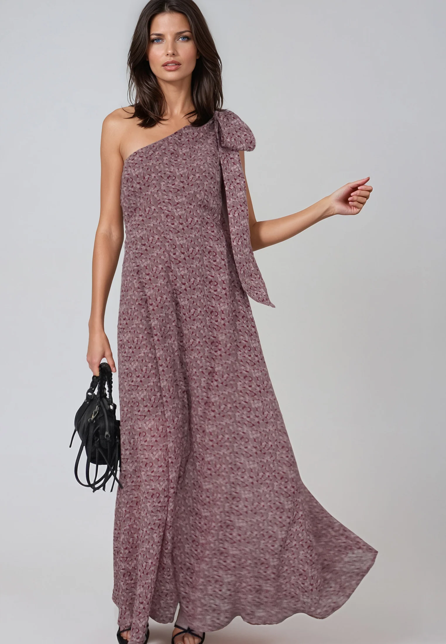 MARINA ONE SHOULDER DRESS BLEND ASHES