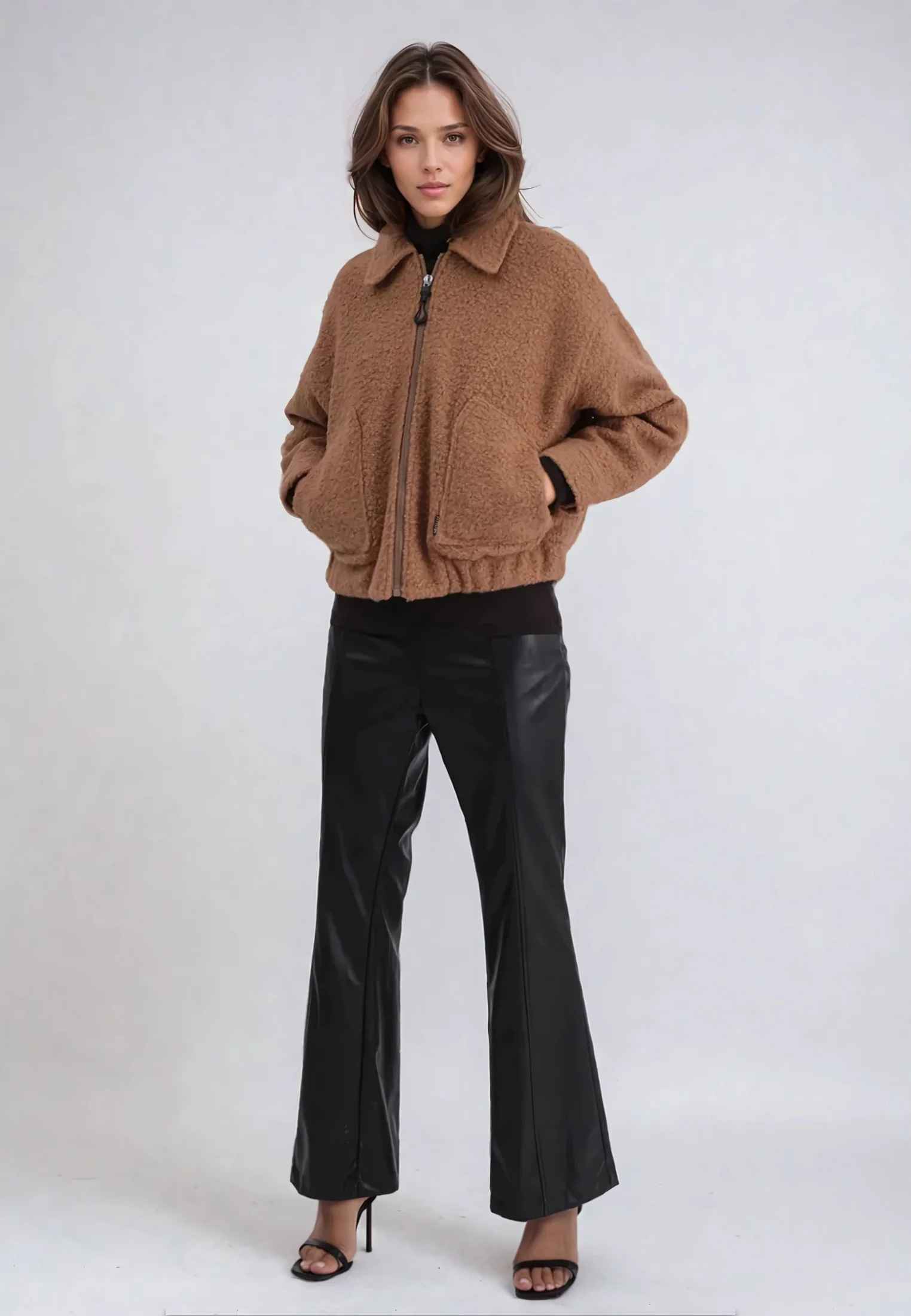 DREAMER WOOL MIX BOMBER JACKET CAMEL - Image 3