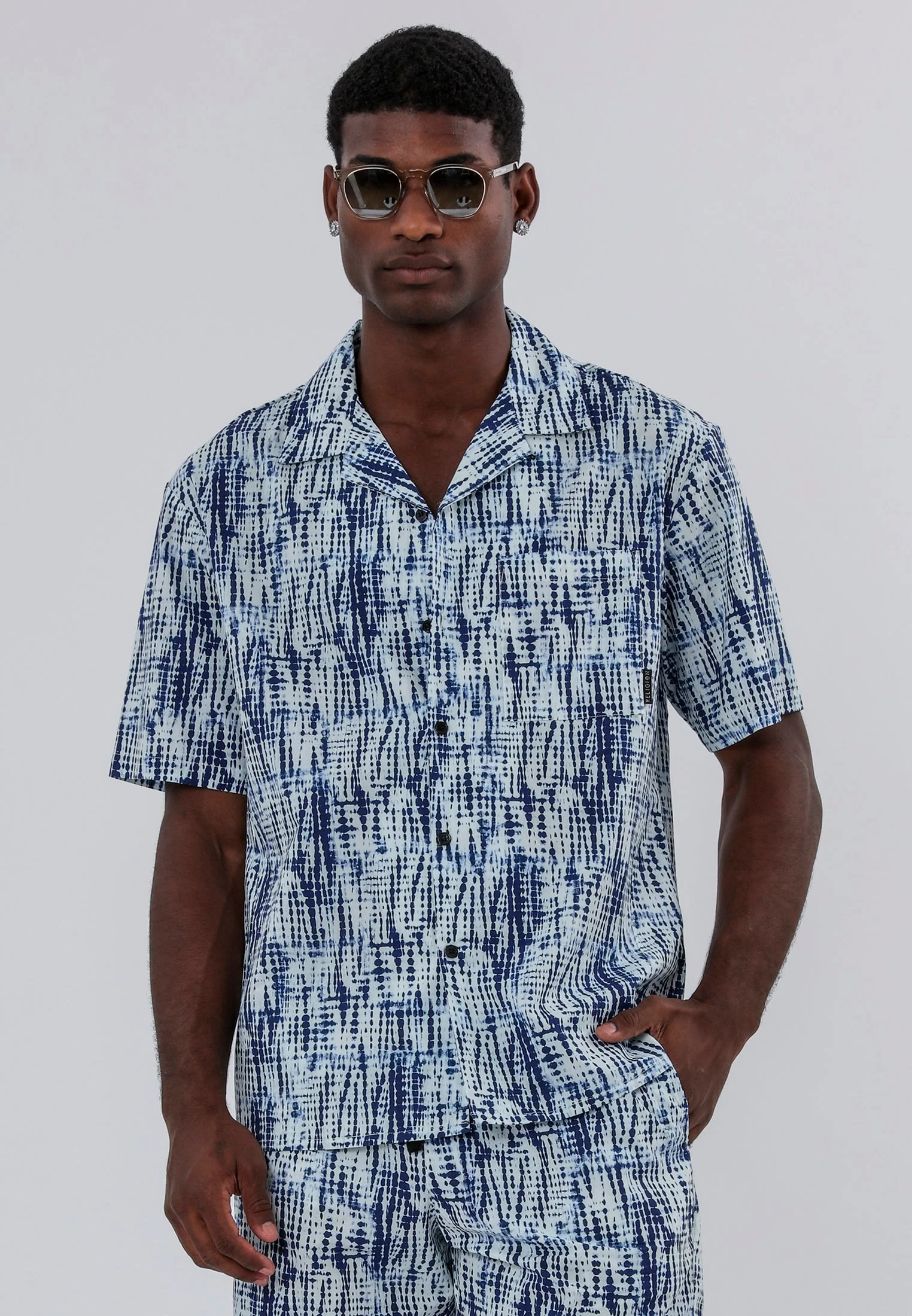 DRIP DYE SHIRT WHITE & BLUE
