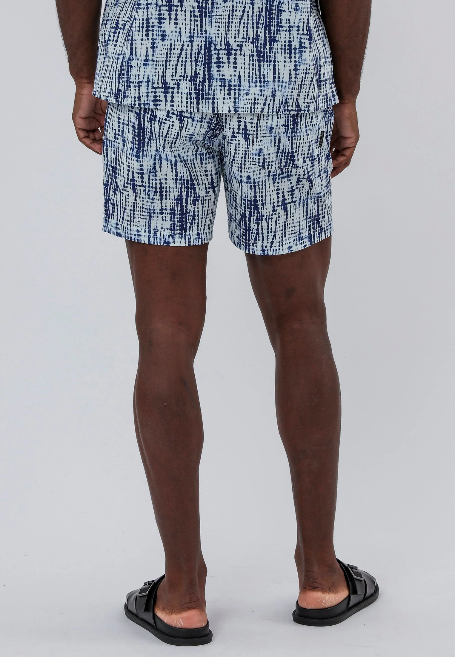 DRIP DYE SHORTS WHITE & BLUE - Image 2