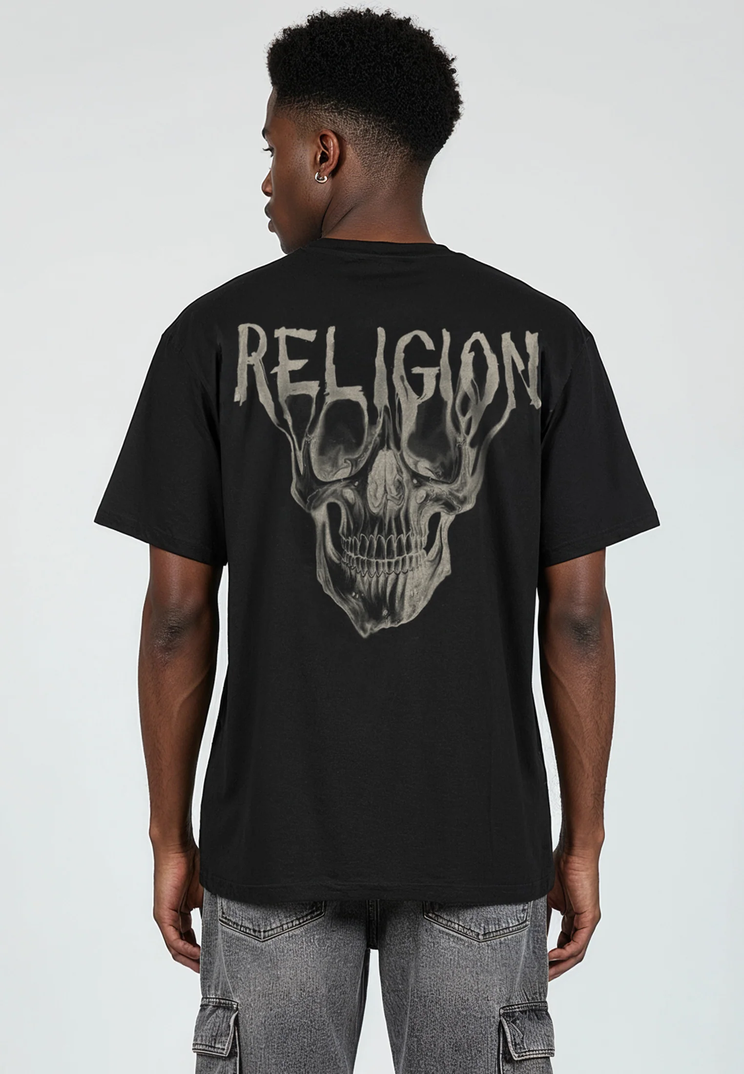 DRIPPING SKULL T-SHIRT BLACK - Image 3