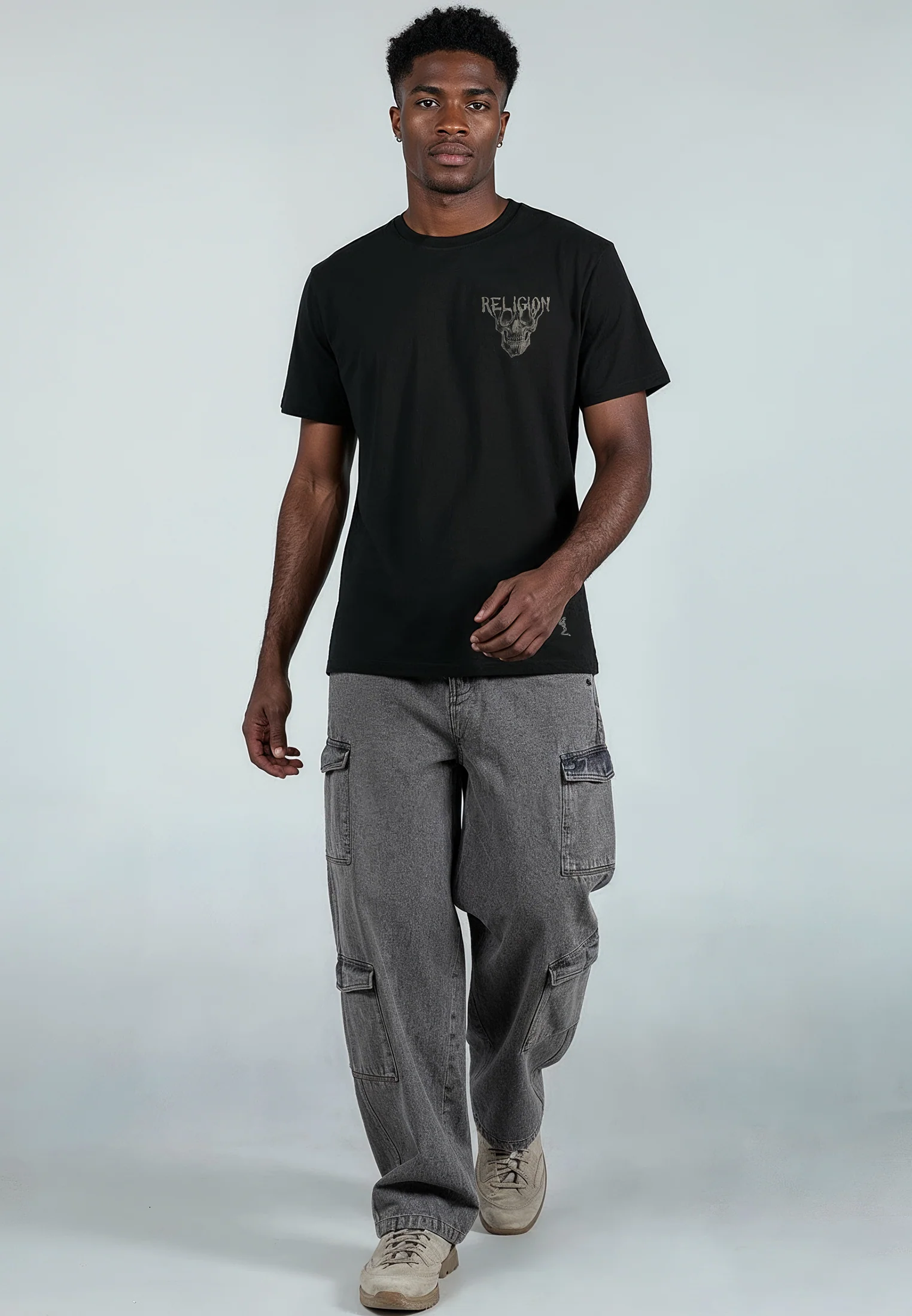 DRIPPING SKULL T-SHIRT BLACK - Image 4