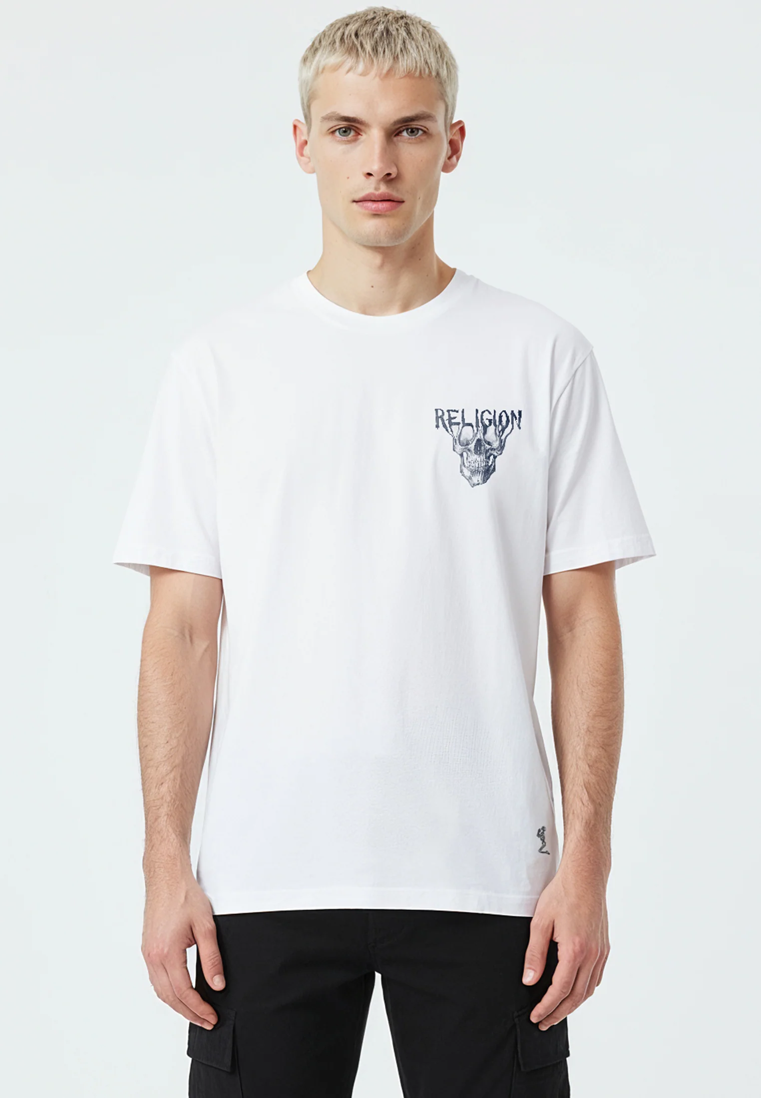DRIPPING SKULL T-SHIRT WHITE - Image 3