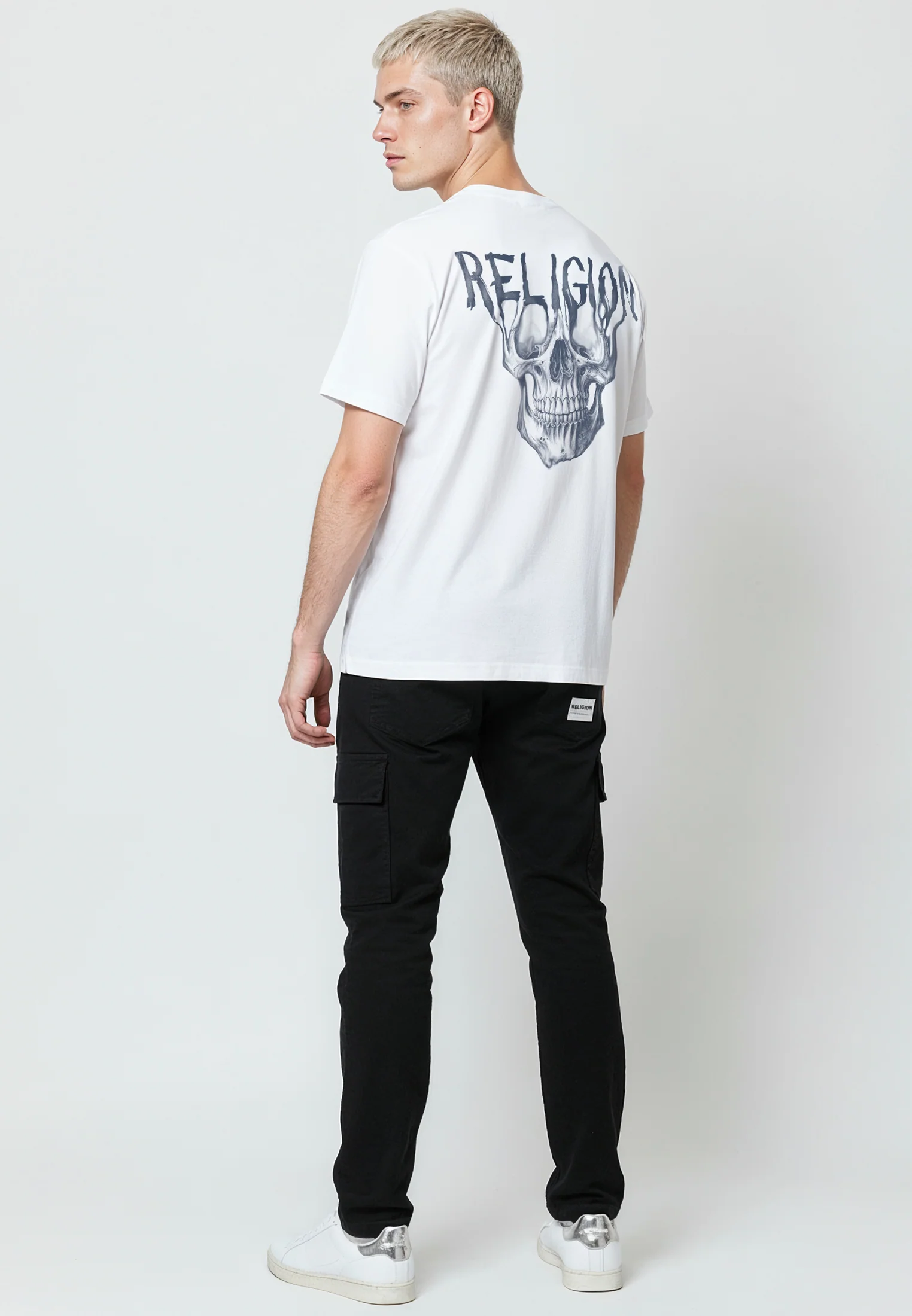 DRIPPING SKULL T-SHIRT WHITE - Image 4