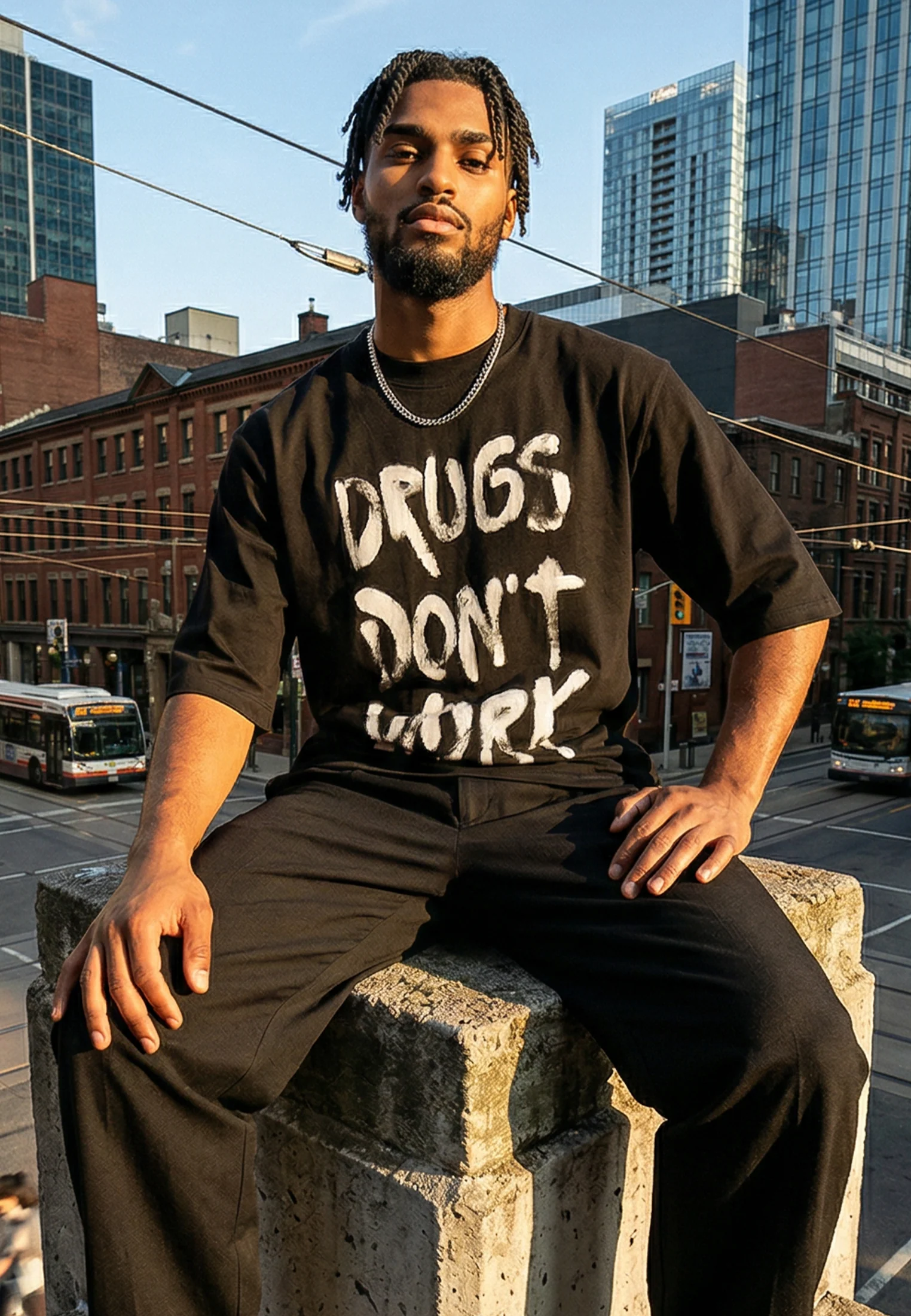 DRUGS DON'T WORK T-SHIRT BLACK - Image 2