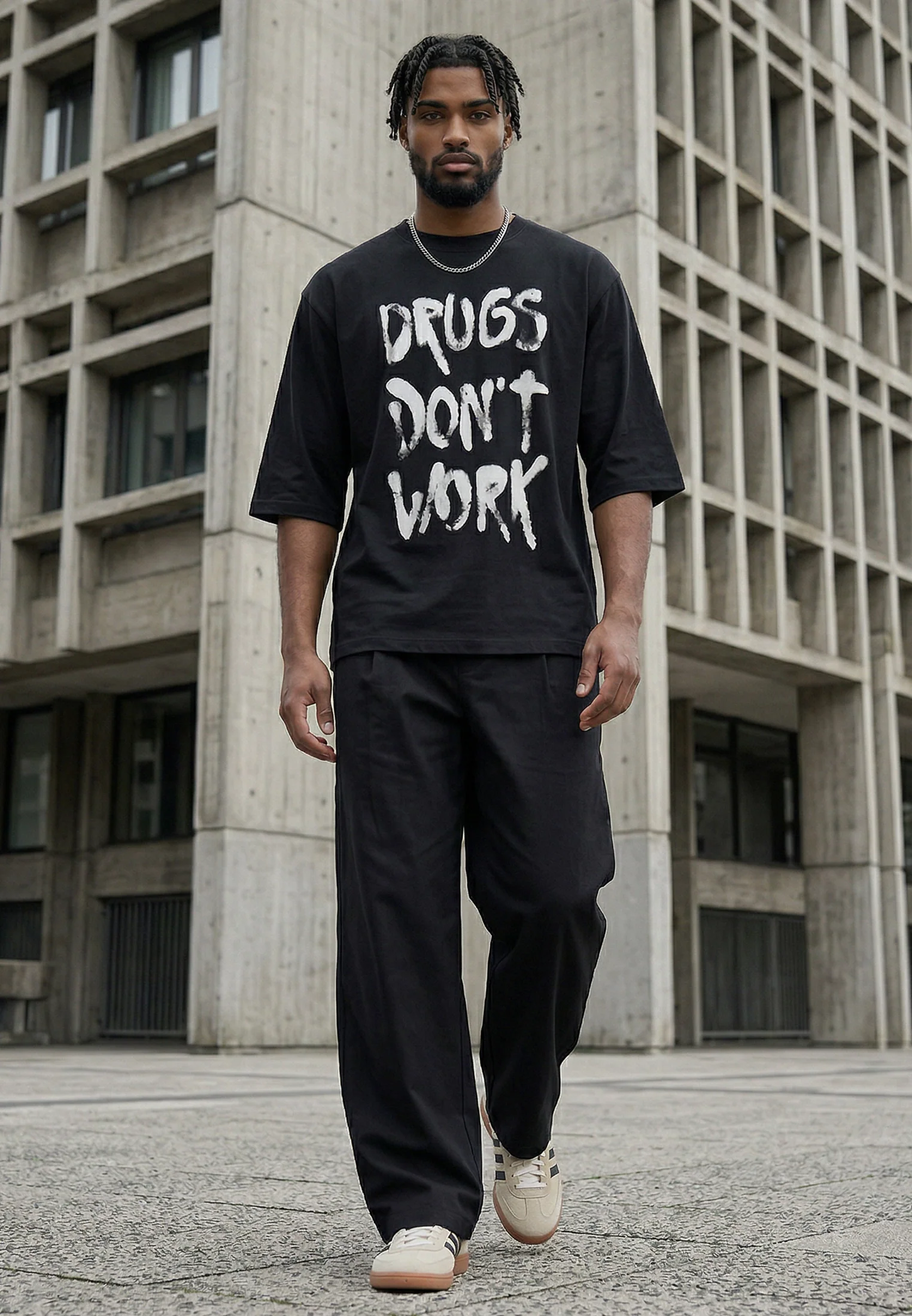 DRUGS DON'T WORK T-SHIRT BLACK - Image 6