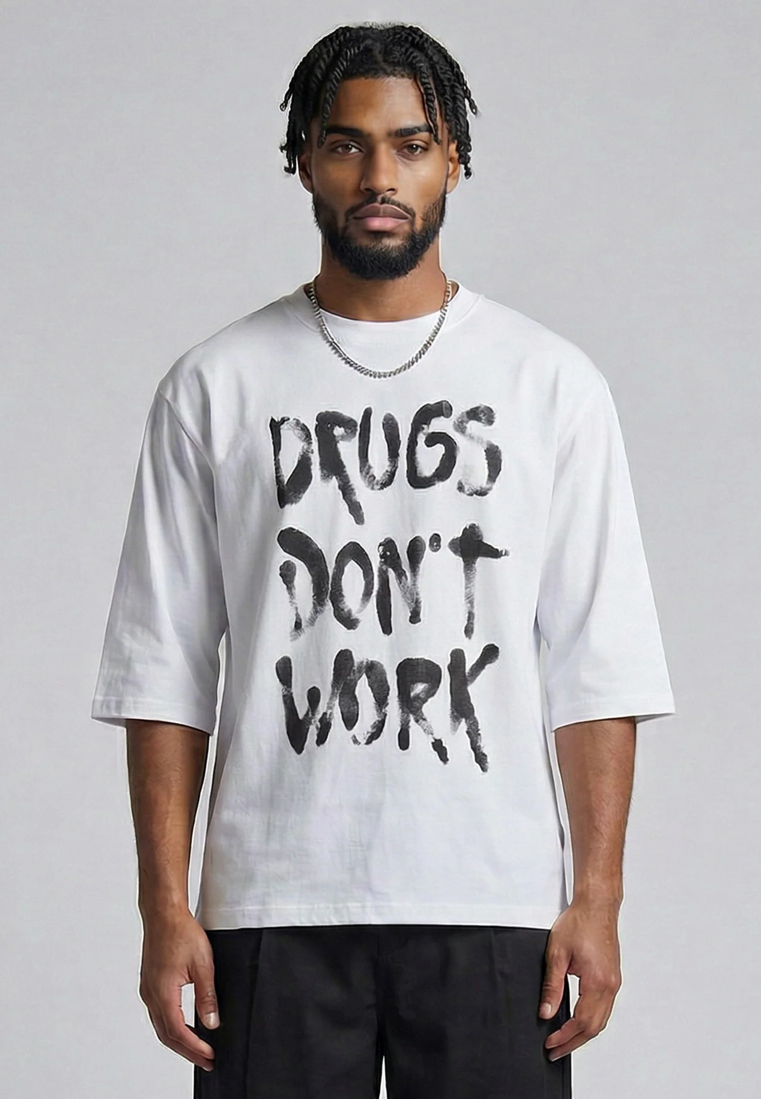 DRUGS DON'T WORK T-SHIRT WHITE - Image 2