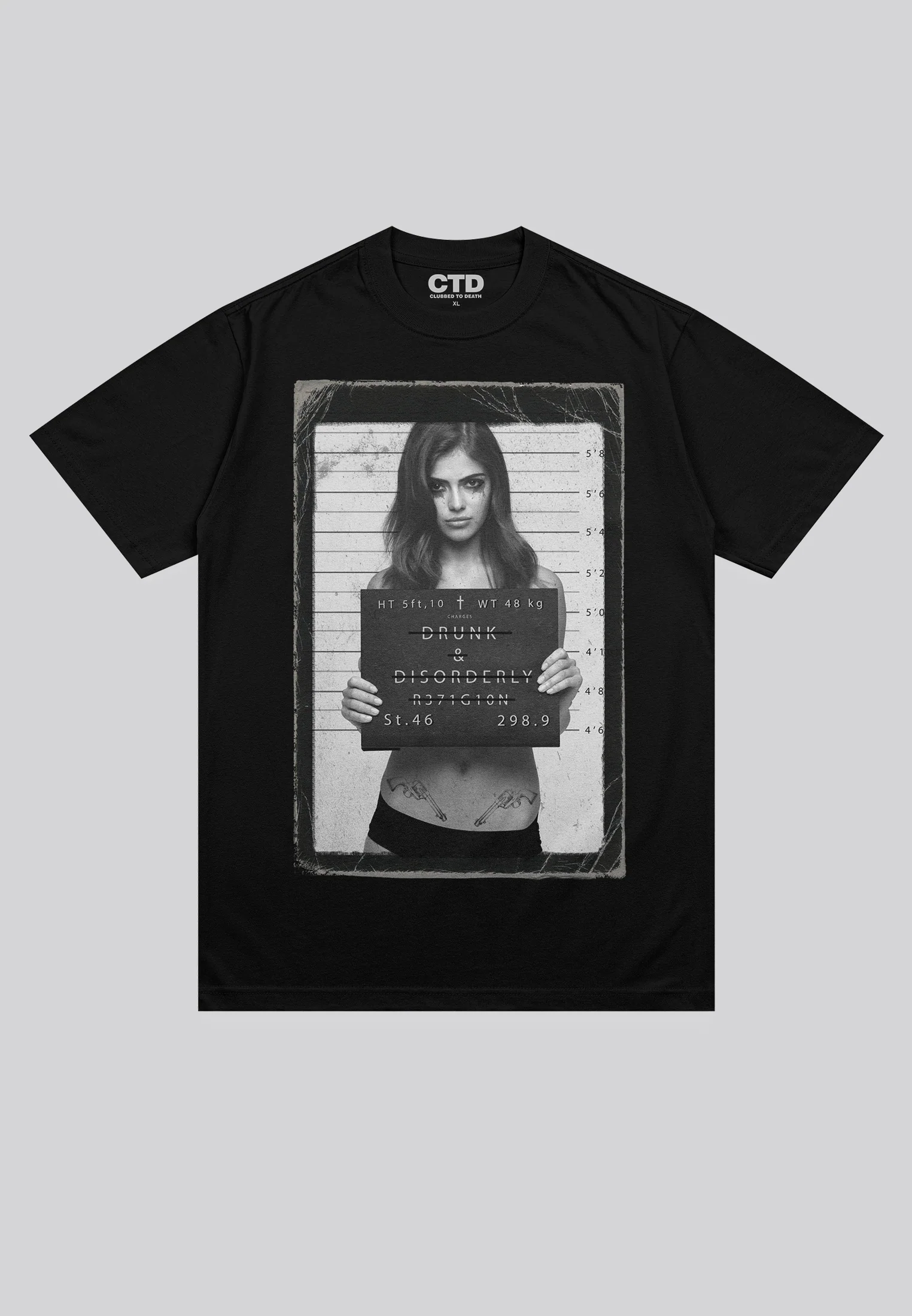 DRUNK & DISORDERLY T-SHIRT JET BLACK - Image 2
