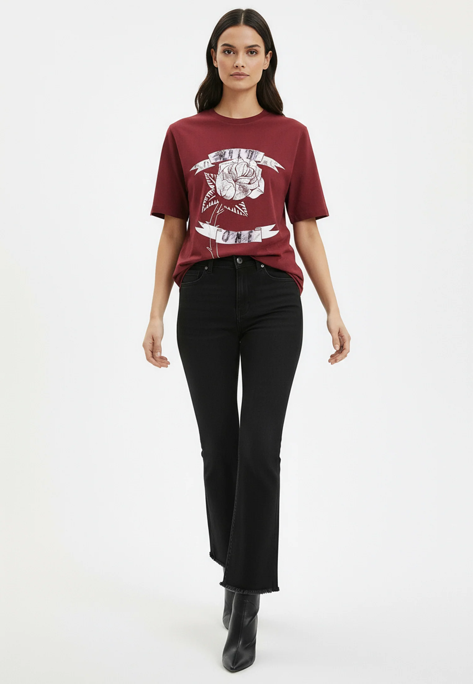ELEGANCE T-SHIRT DARK RED - Image 2