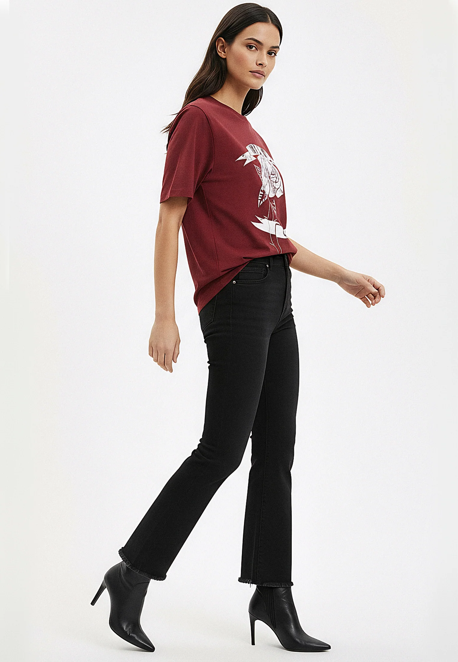 ELEGANCE T-SHIRT DARK RED - Image 4