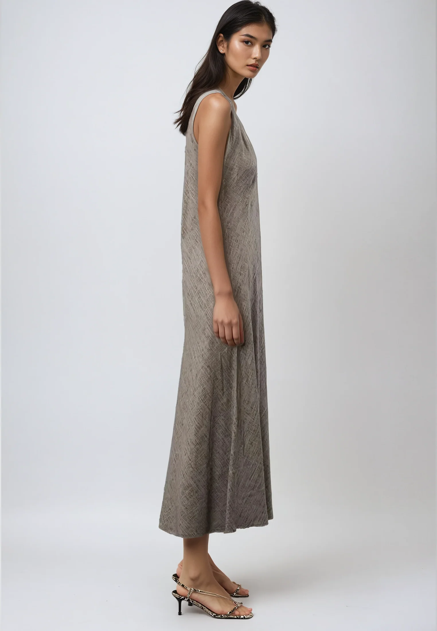 ELEMENT DRESS TAUPE LINEN - Image 5