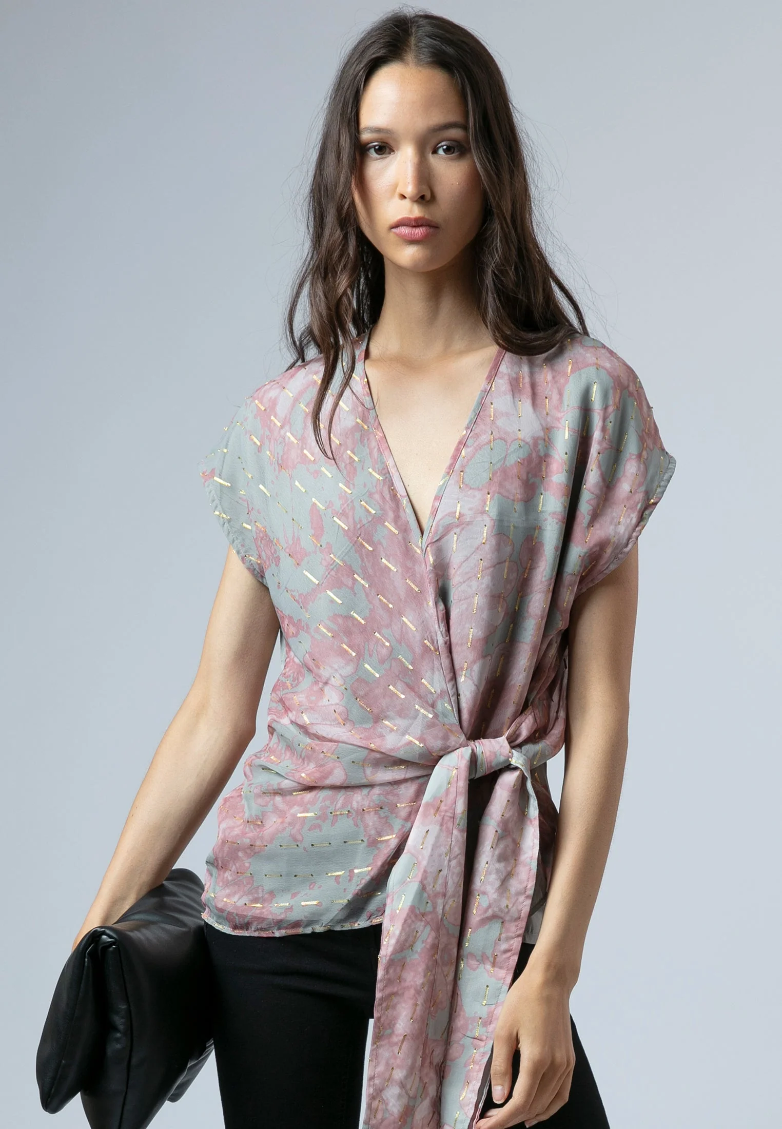 ELINE TOP PINK & GREY