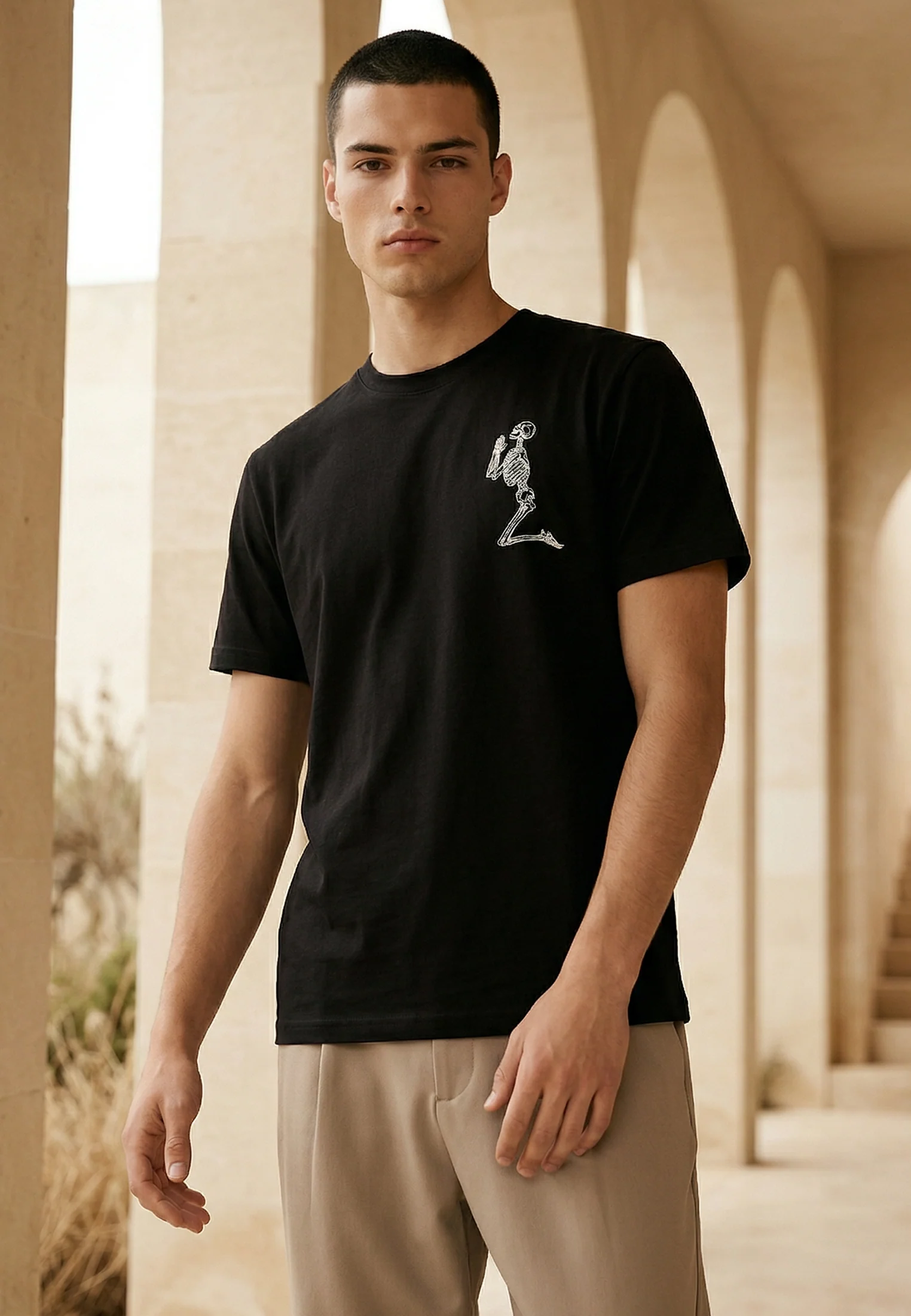 ESSENTIAL BIG SKELETON BLACK T-SHIRT - Image 4