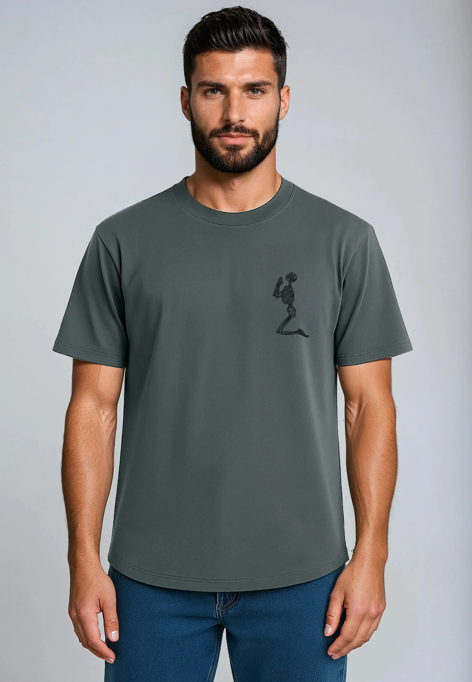 ESSENTIAL BIG SKELETON COAL T-SHIRT