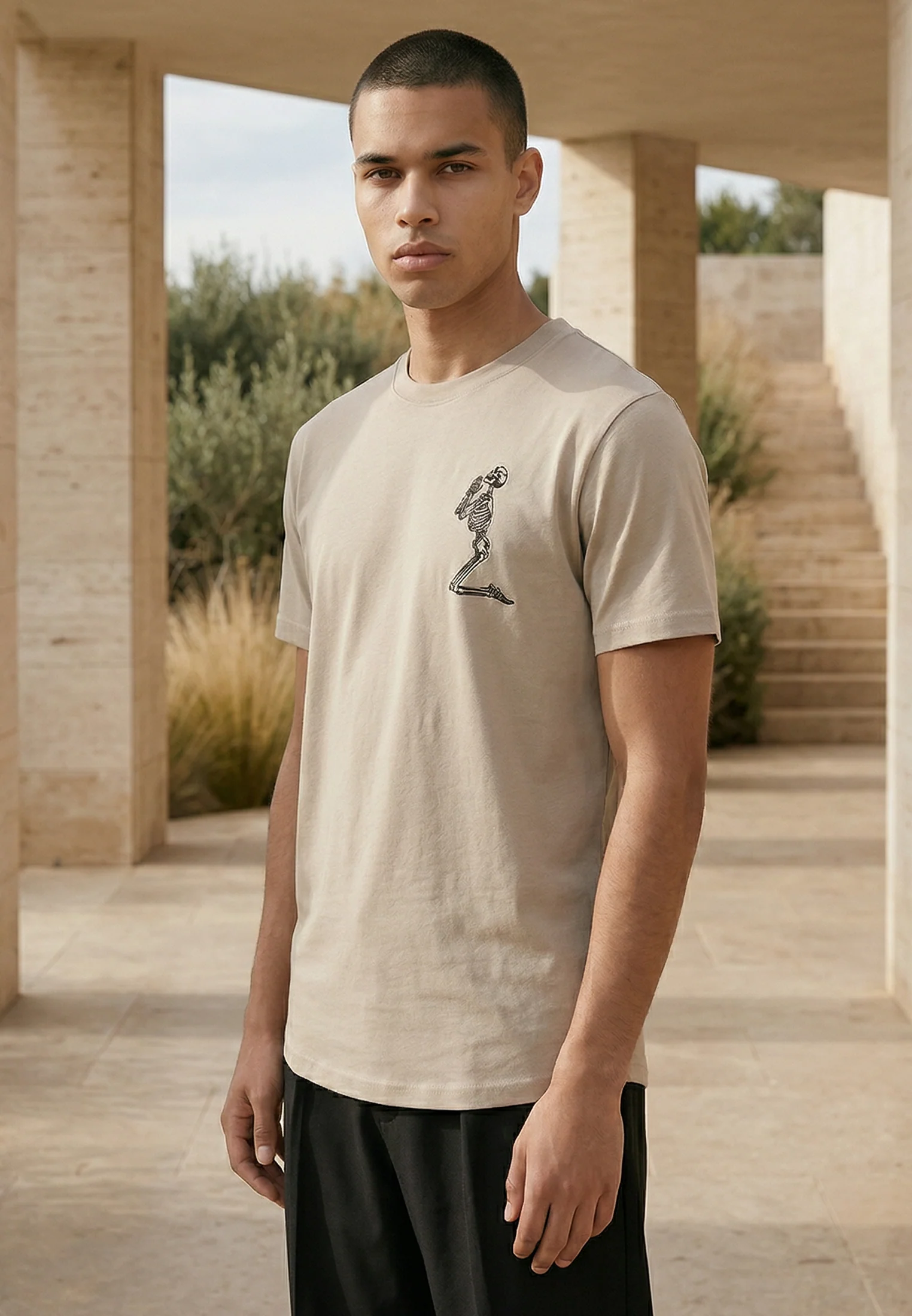 ESSENTIAL BIG SKELETON FAWN T-SHIRT - Image 3
