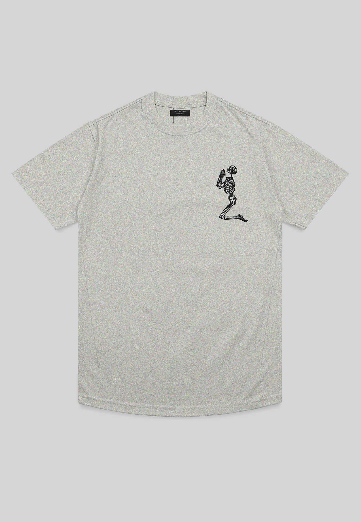 ESSENTIAL BIG SKELETON GREY MARL T-SHIRT - Image 6