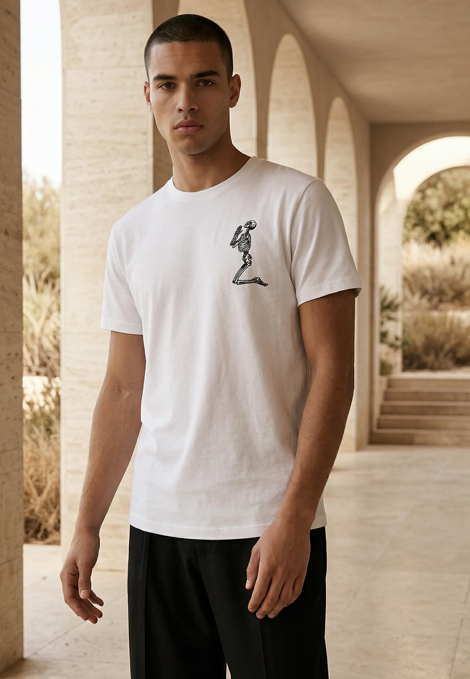 ESSENTIAL BIG SKELETON WHITE T-SHIRT - Image 4