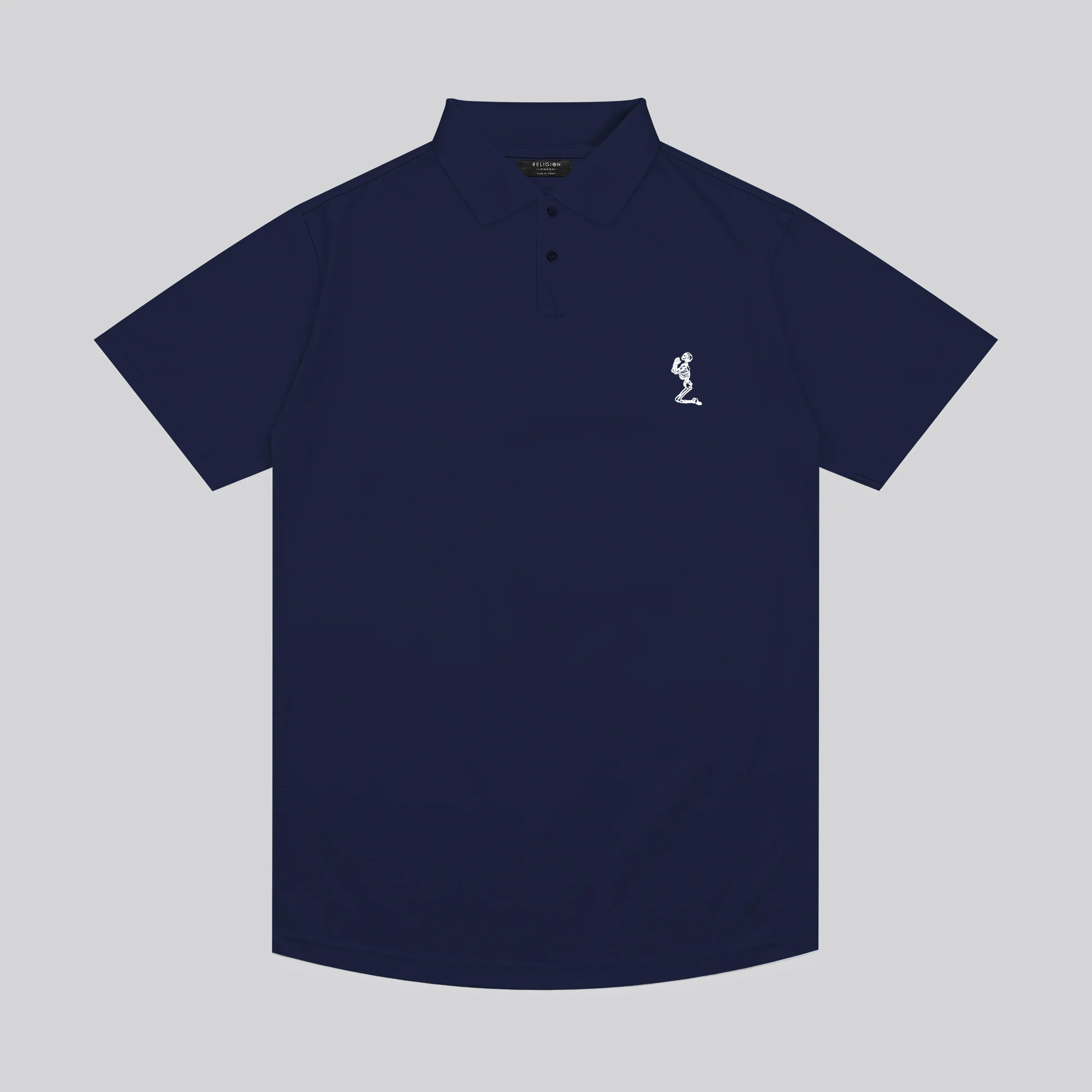 ESSENTIAL CURVED HEM NAVY POLO SHIRT - Image 10