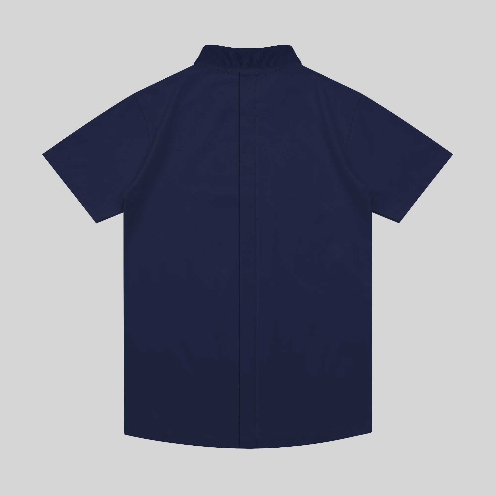 ESSENTIAL CURVED HEM NAVY POLO SHIRT - Image 11