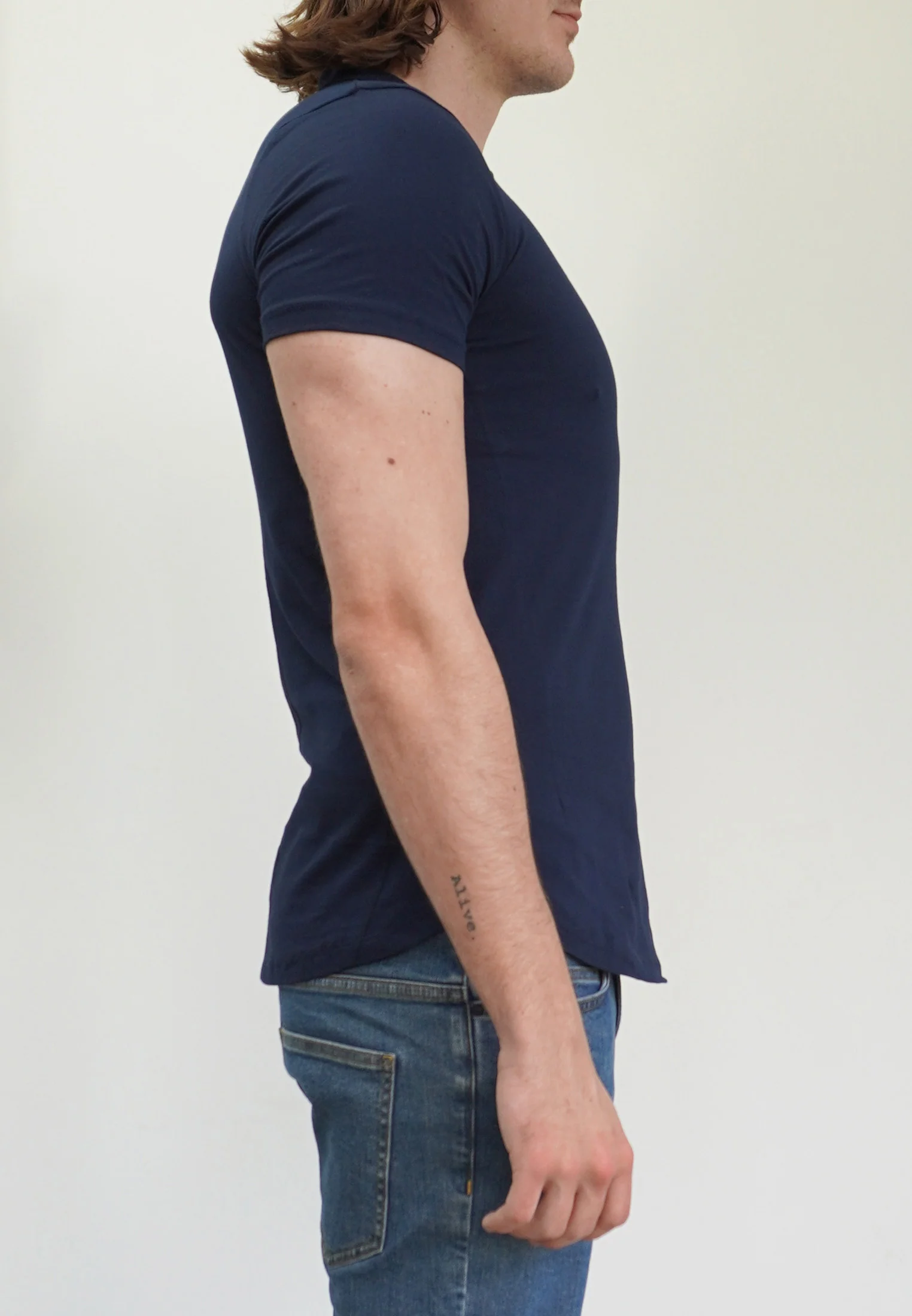 ESSENTIAL CURVED HEM NAVY POLO SHIRT - Image 6