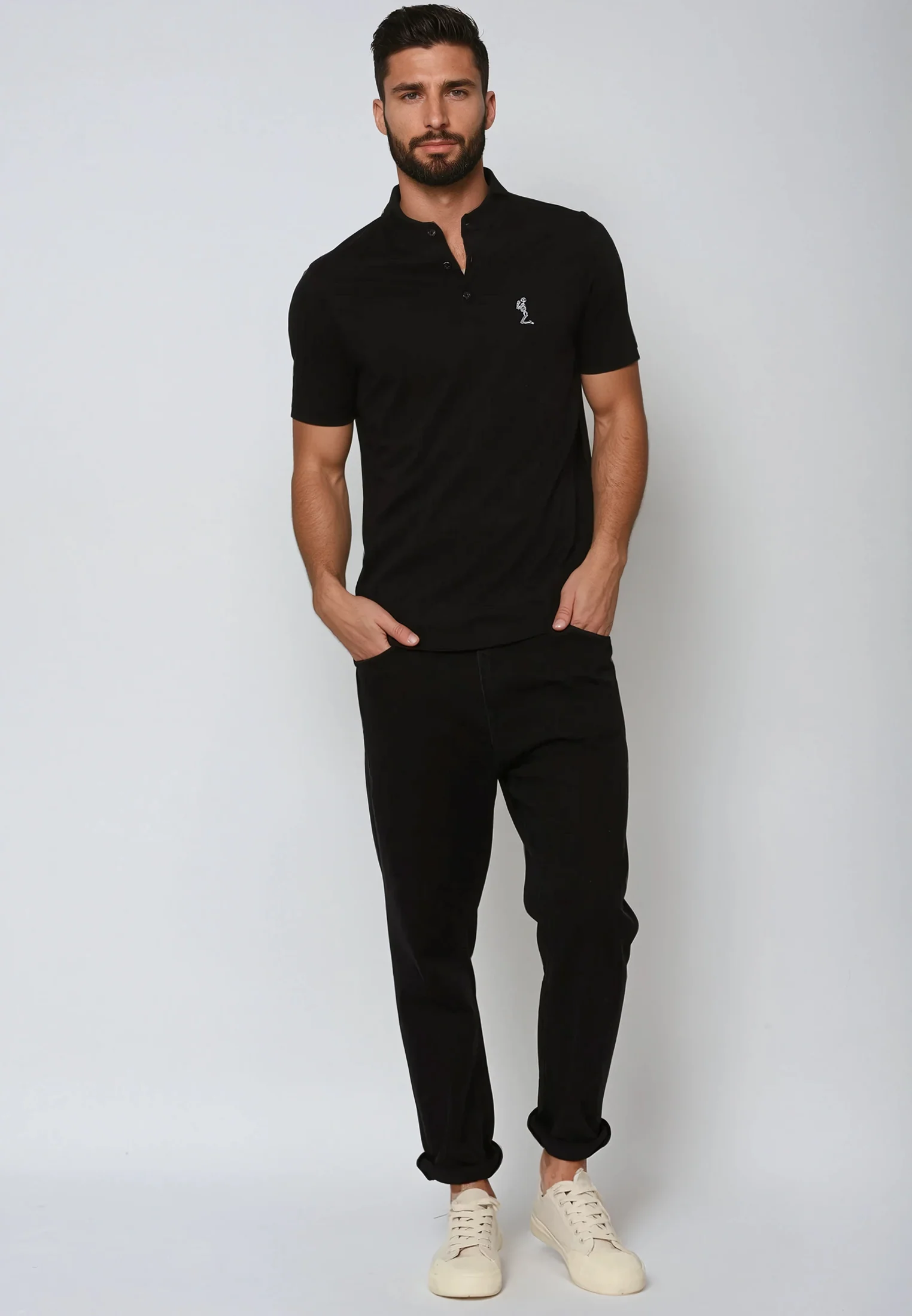 ESSENTIAL ORSON BLACK POLO SHIRT - Image 3