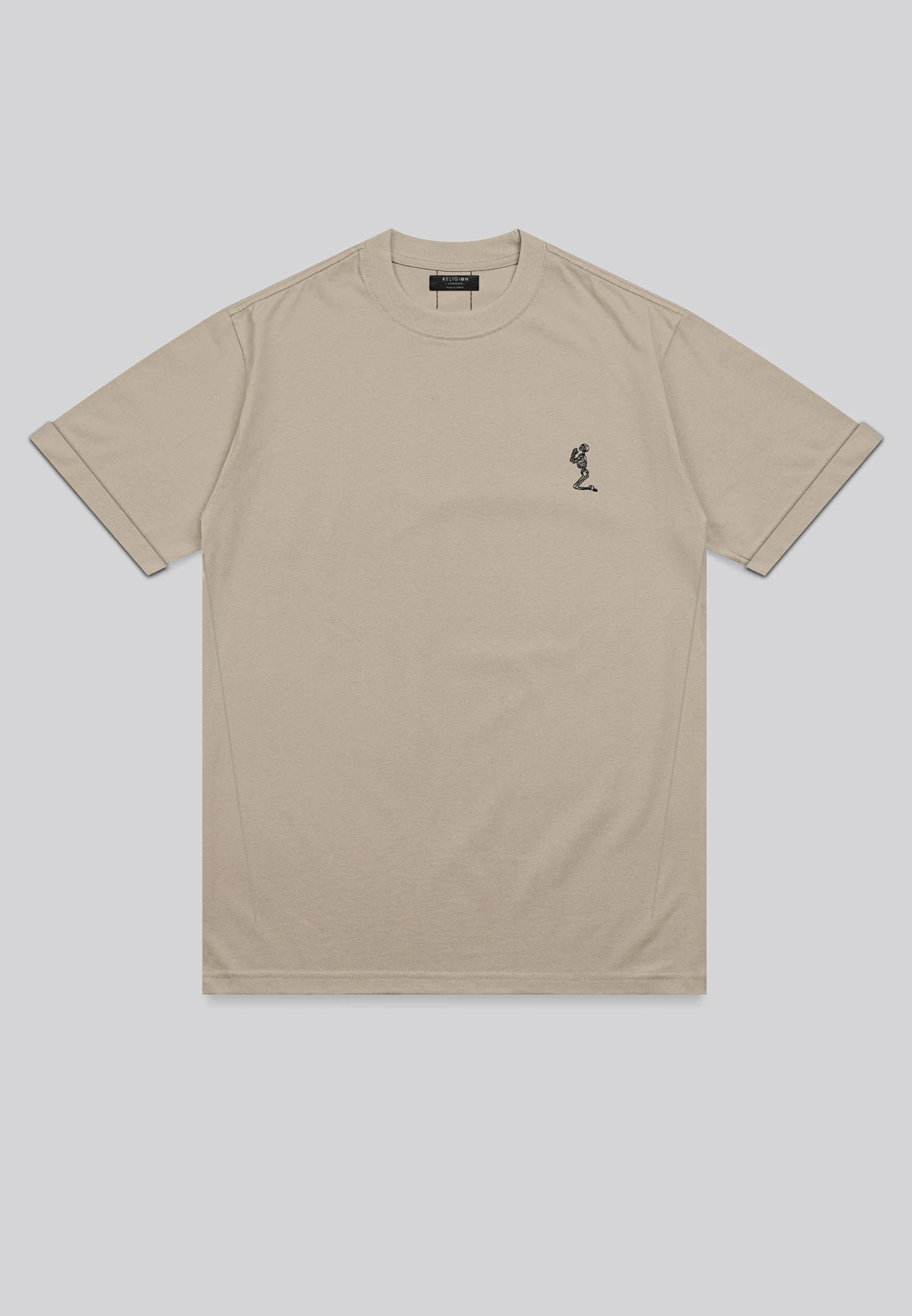 ESSENTIAL ROLLED CUFF T-SHIRT FAWN - Image 5