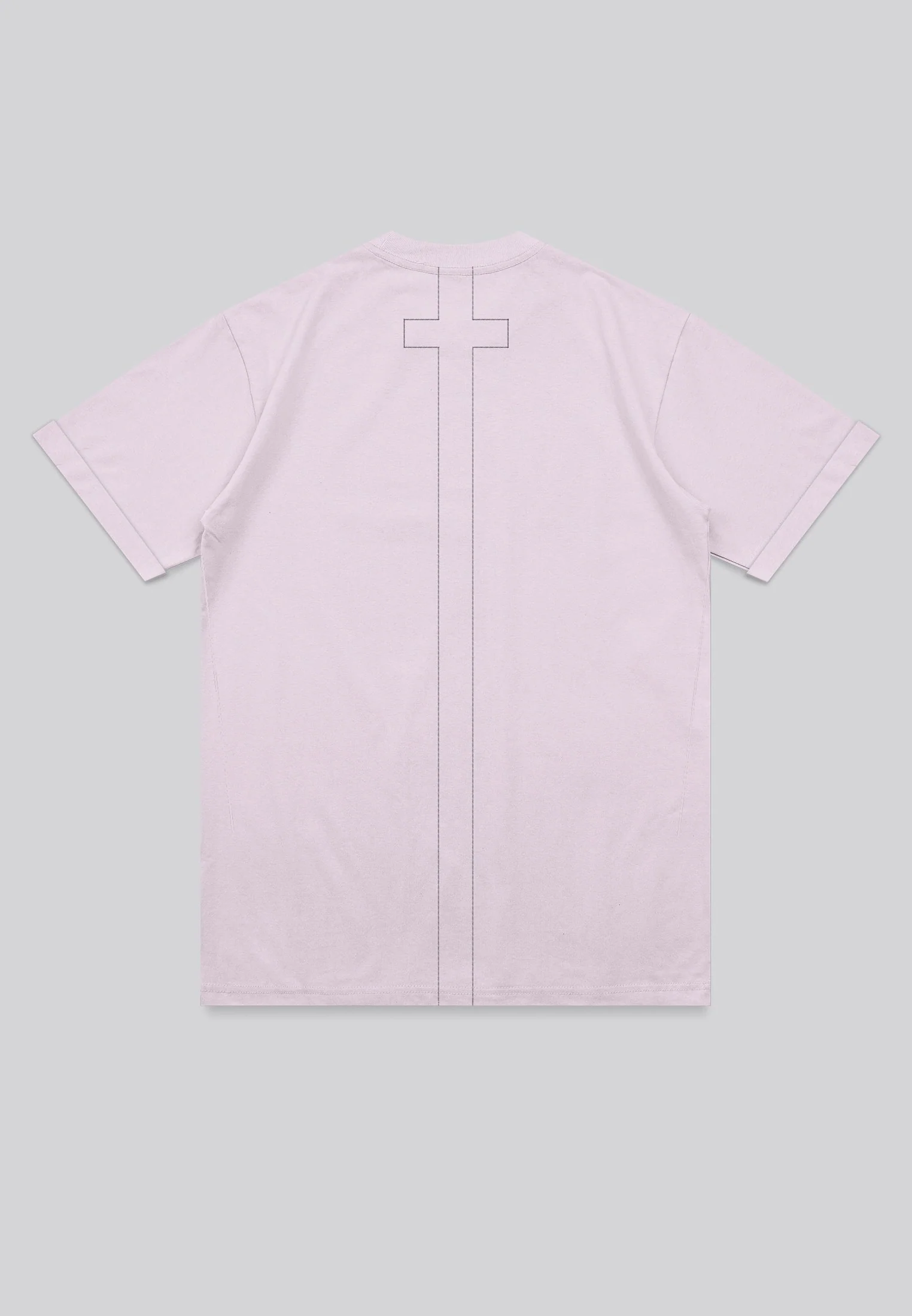 ESSENTIAL ROLLED CUFF T-SHIRT PALE PINK - Image 6
