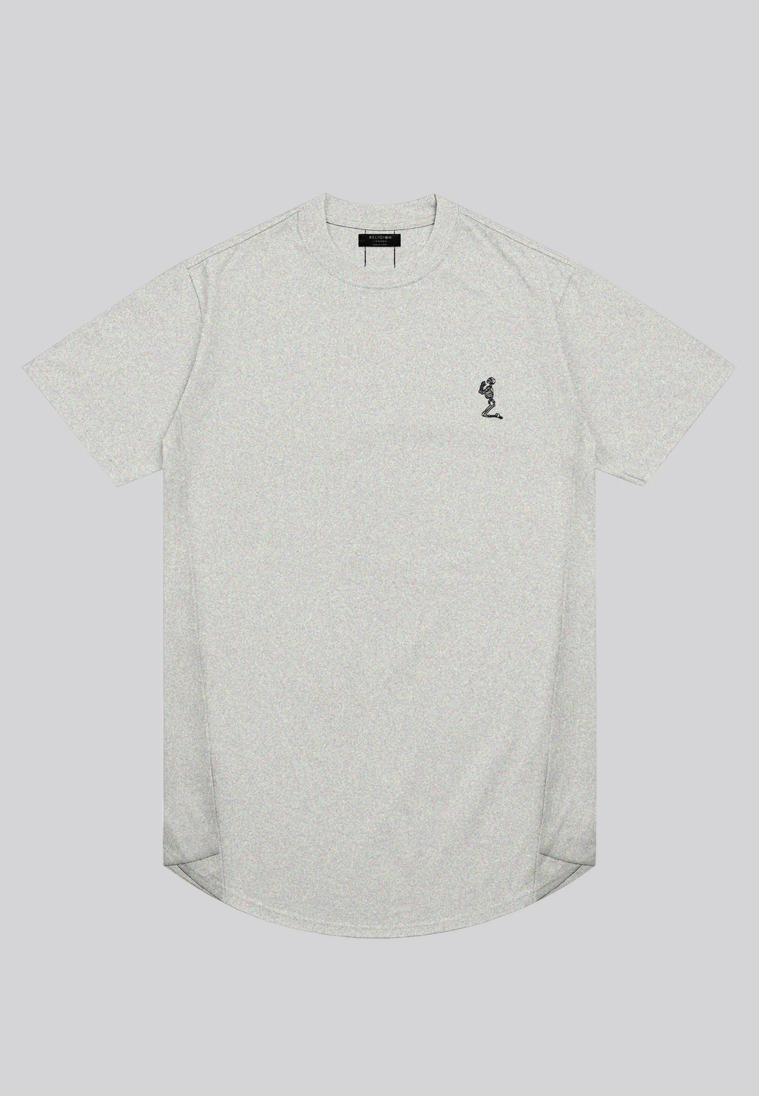 ESSENTIAL SWAG CURVED HEM GREY MARL T-SHIRT - Image 5